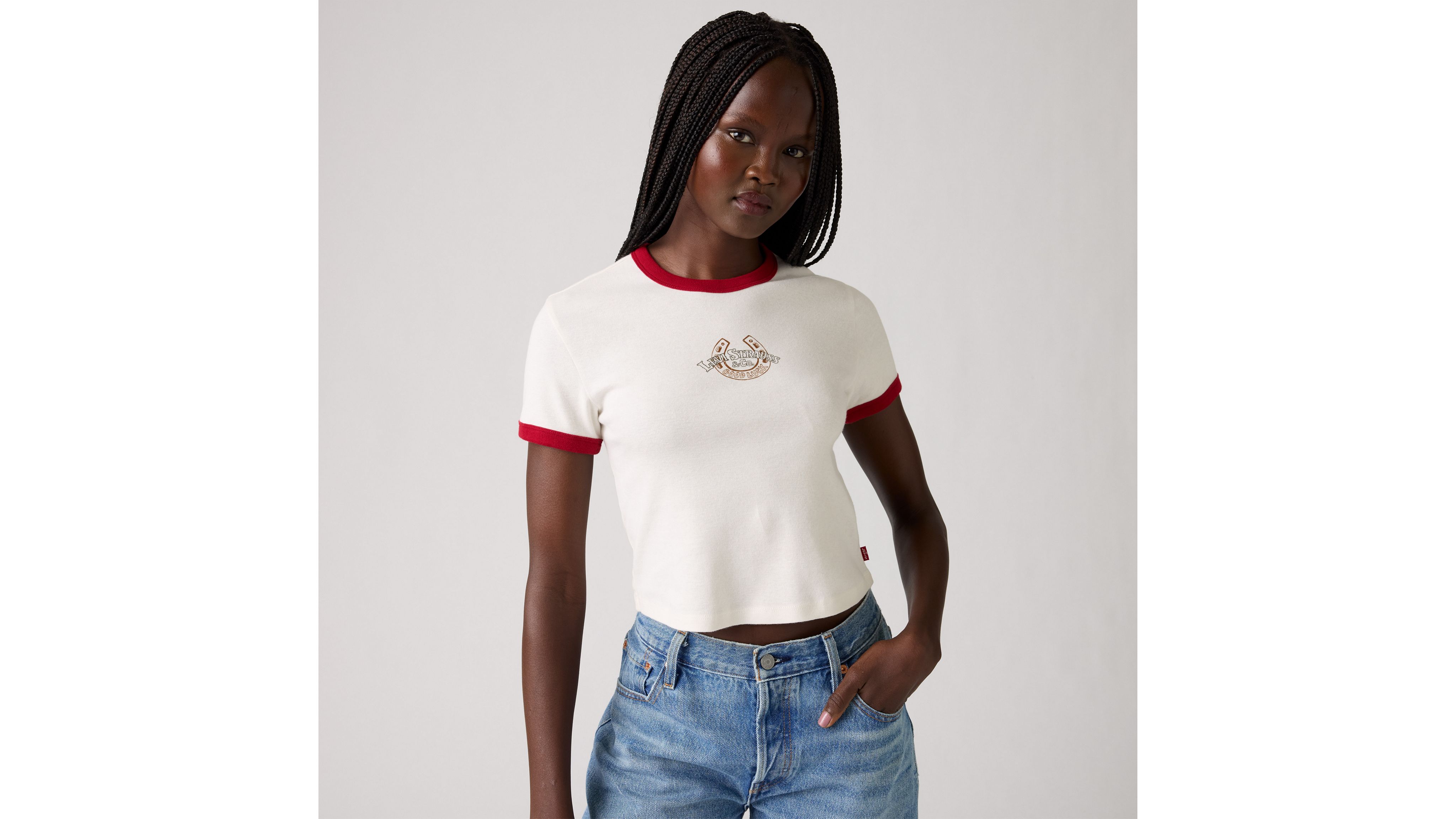 Levi's Graphic Ringer Mini T-shirt In White