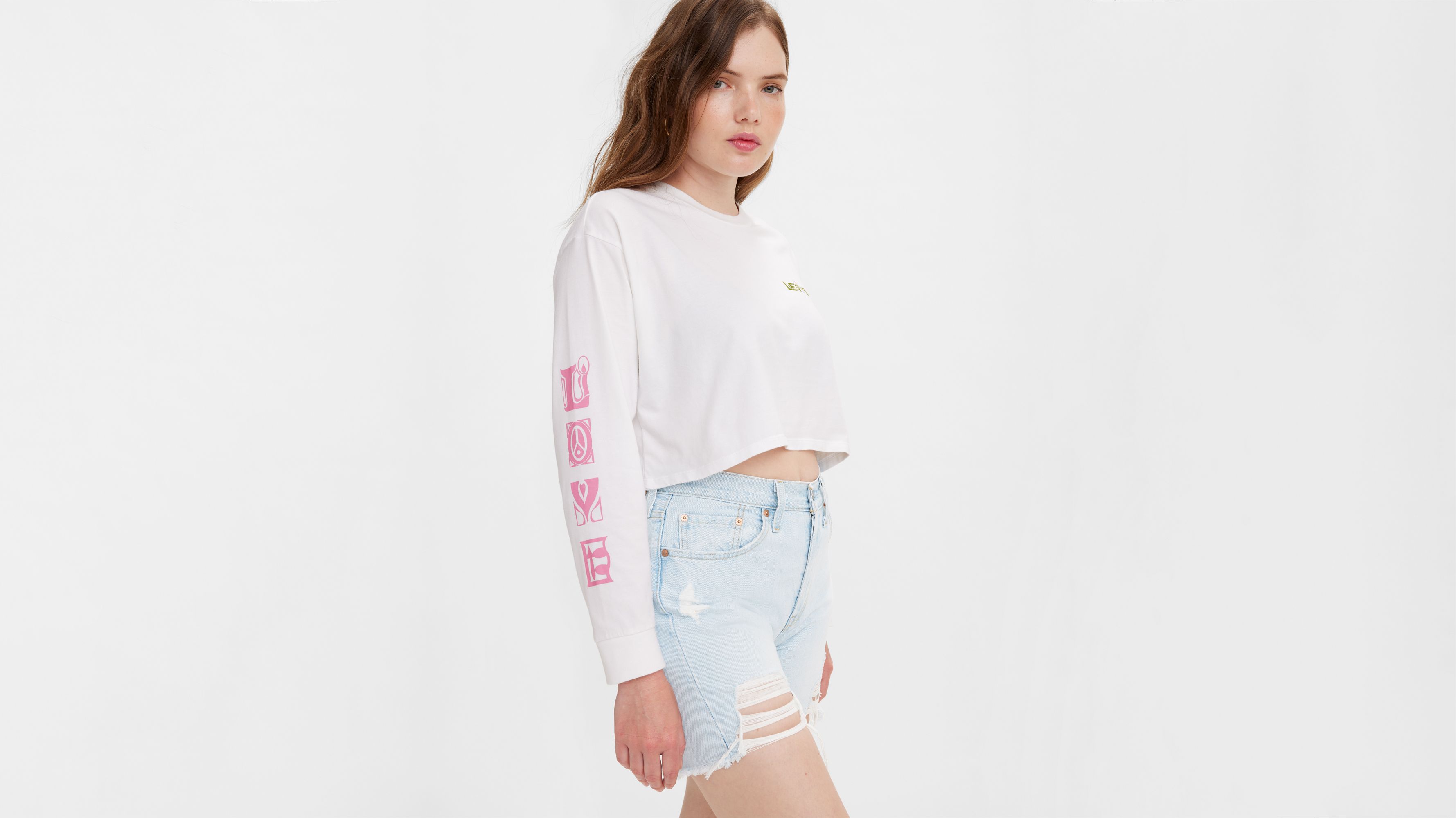 Graphic Long Sleeve Cropped T-Shirt 1