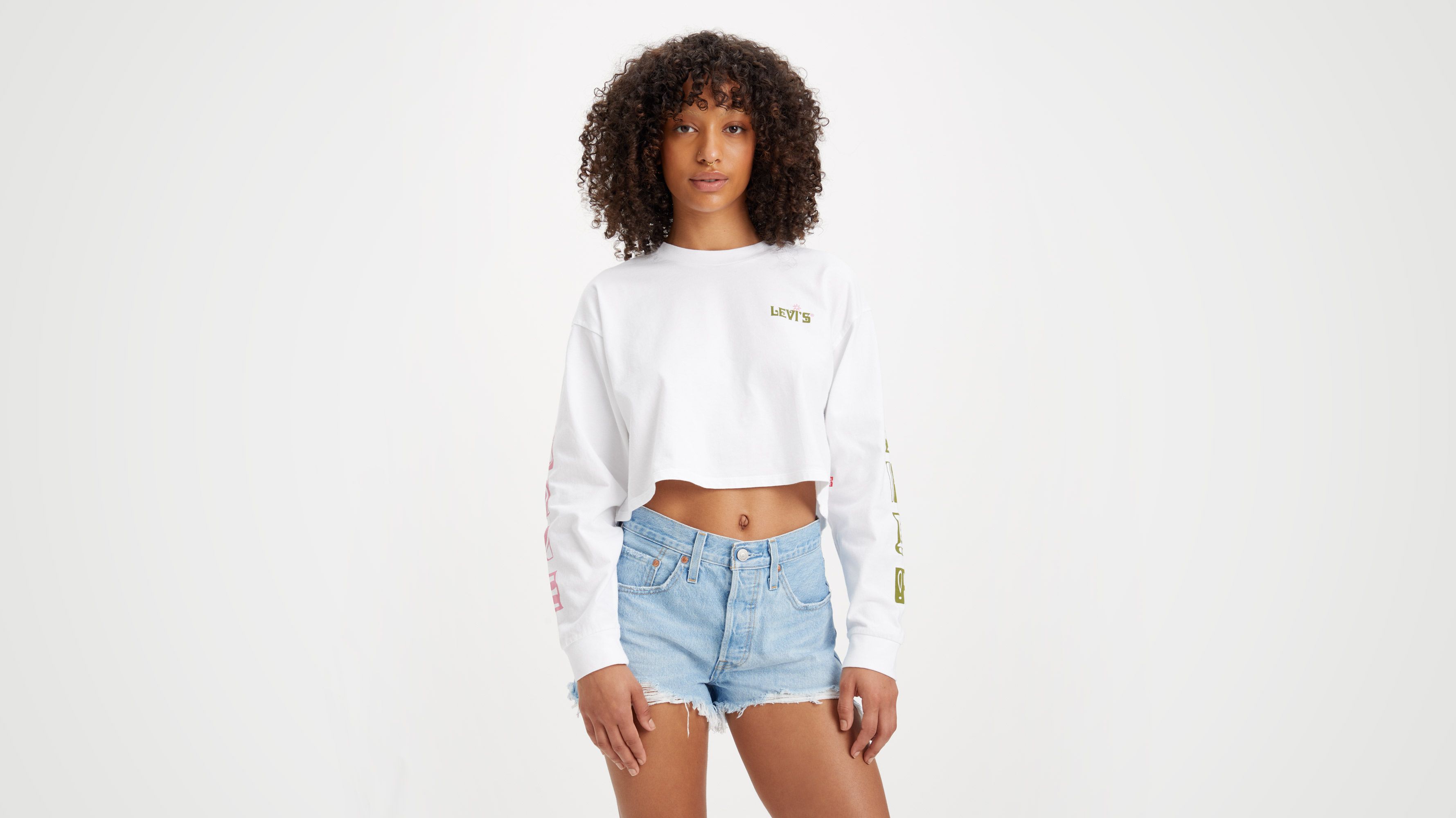 Graphic Reese Cropped Tee - White | Levi's® GB