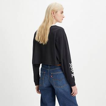 Graphic Long Sleeve Cropped Reese Sweater 2