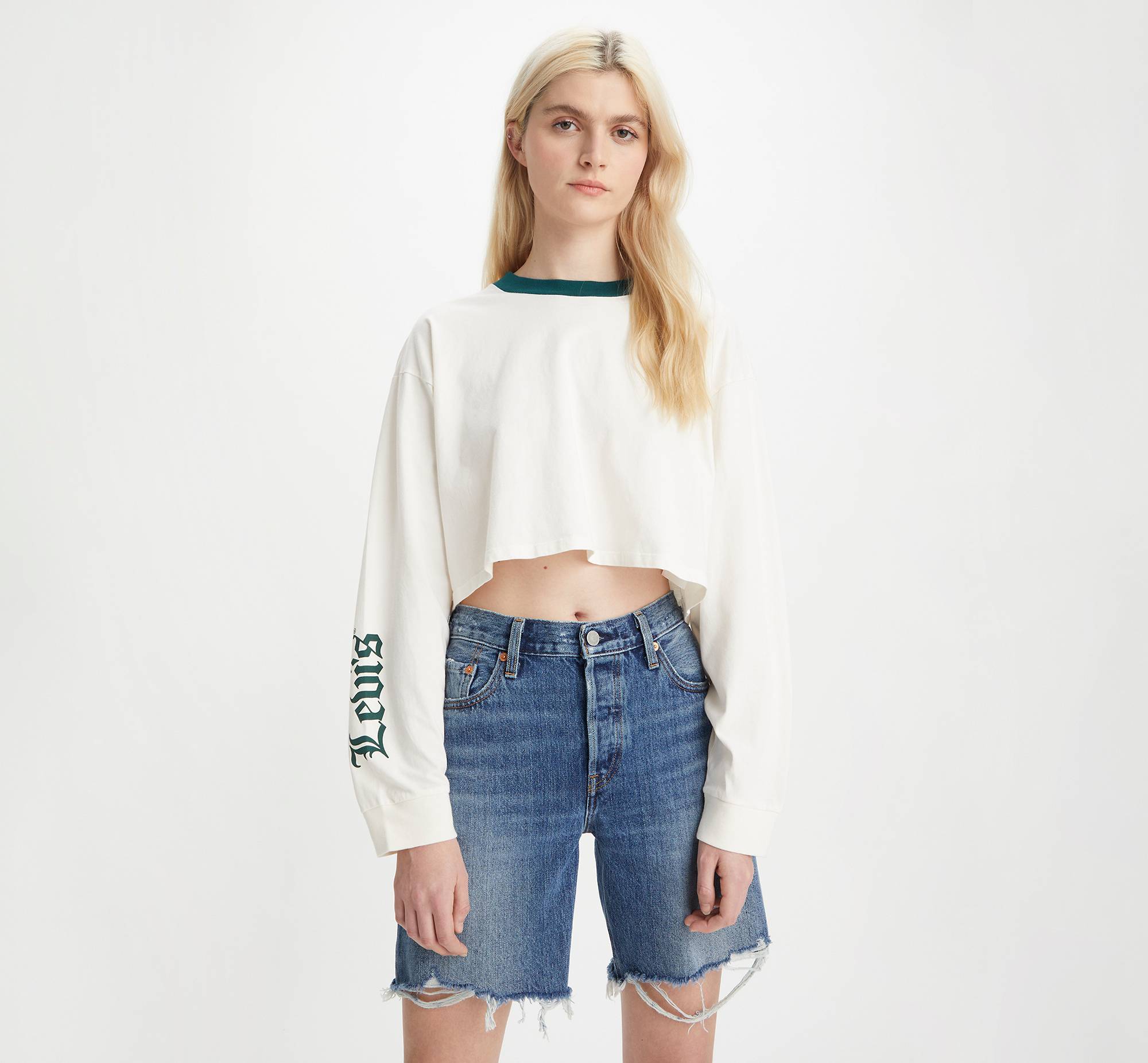 Graphic Long Sleeve Cropped Reese Sweater 4