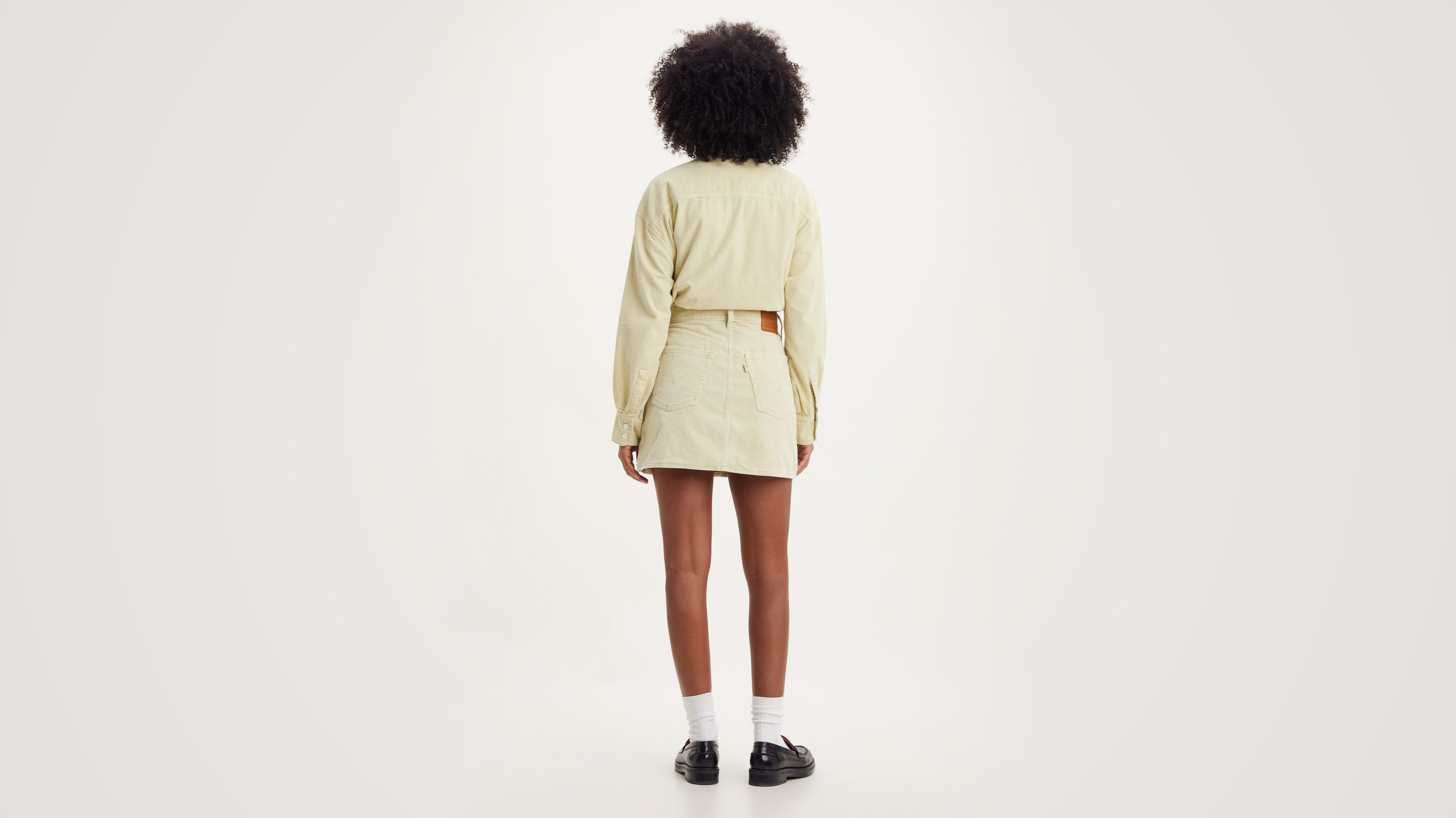 Gonna con bottoni sul davanti in velluto a coste 3