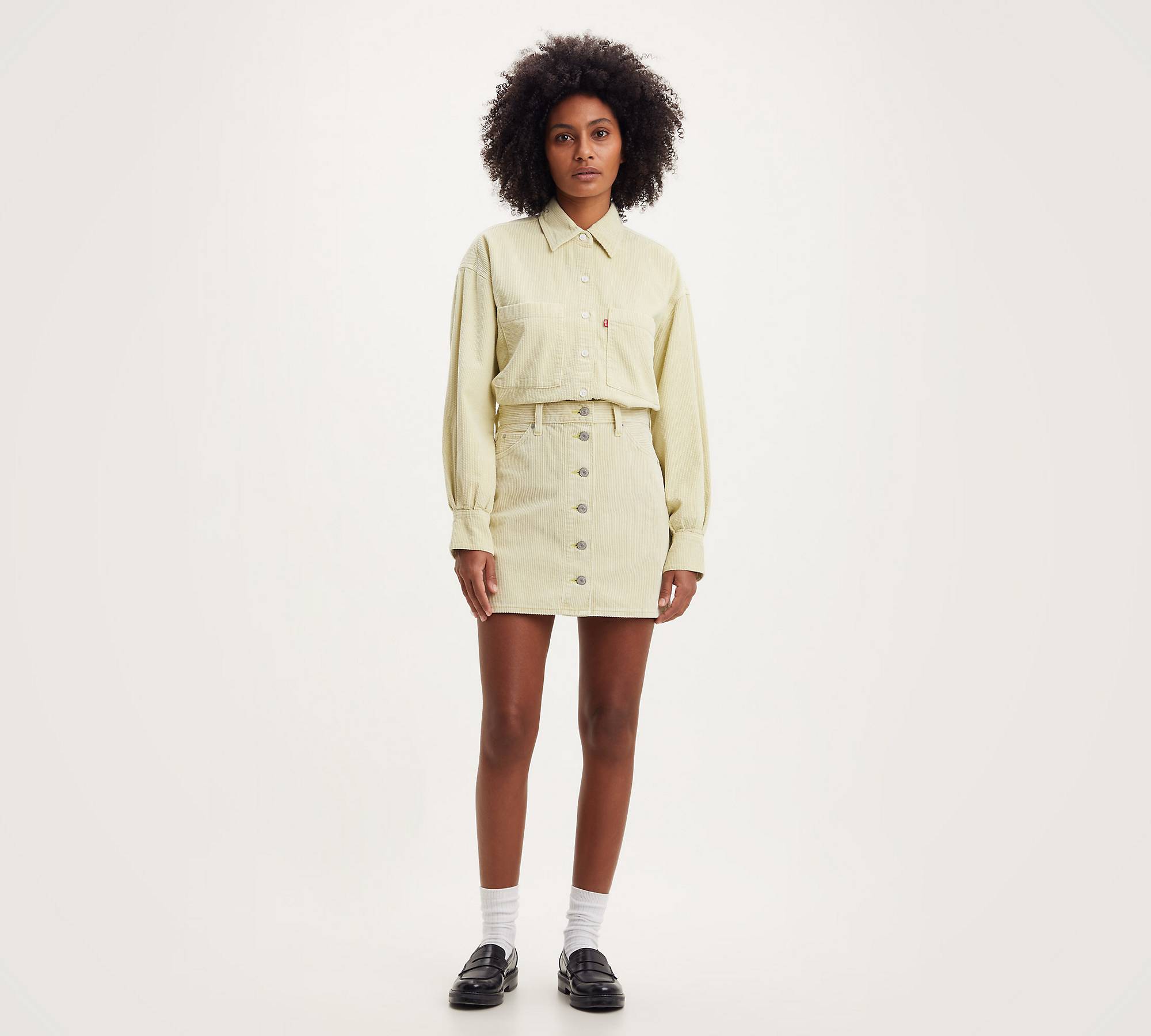 Corduroy Buttonfront Skirt - Green | Levi's® IT