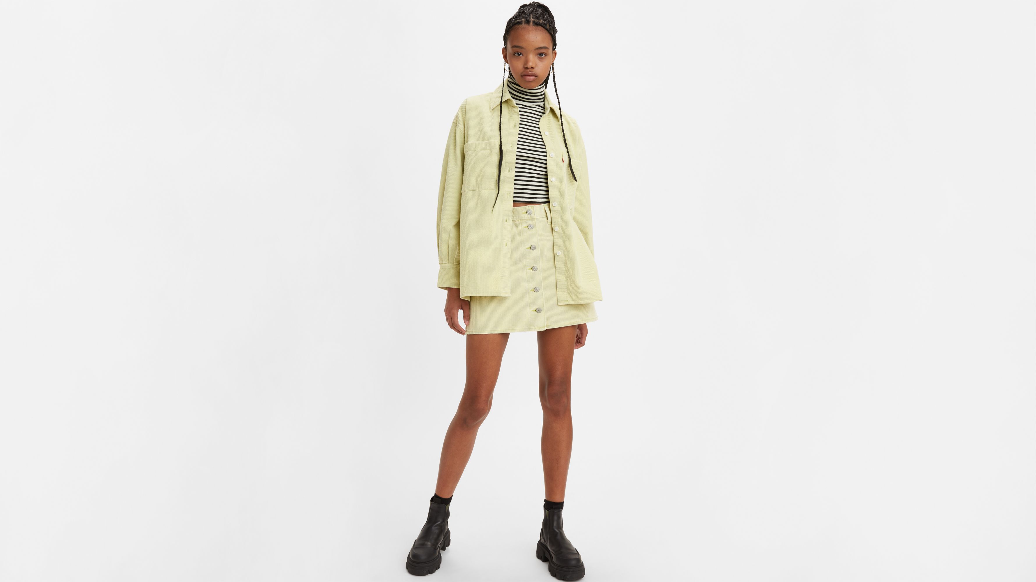 ジャケット・アウター Shinzone CORDUROY JACKET / SKIRT Buttonfront Corduroy Skirt - Green | Levi's® US