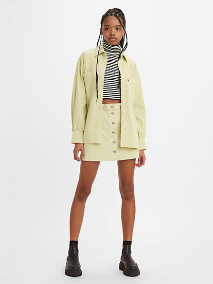 Buttonfront Corduroy Skirt - Green | Levi's® US Buttonfront Corduroy Skirt - Green | Levi's® US