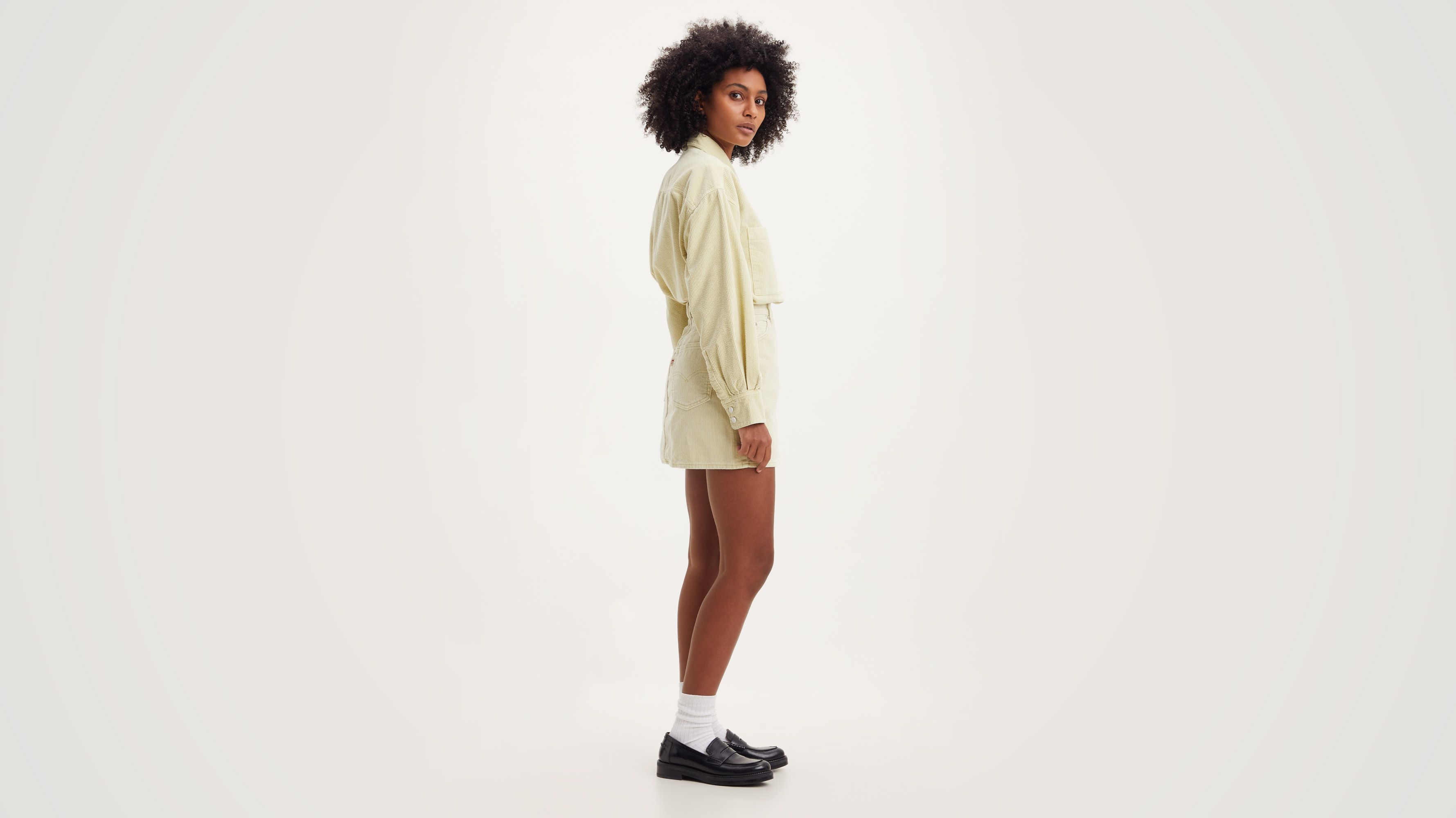 Corduroy Buttonfront Skirt 2