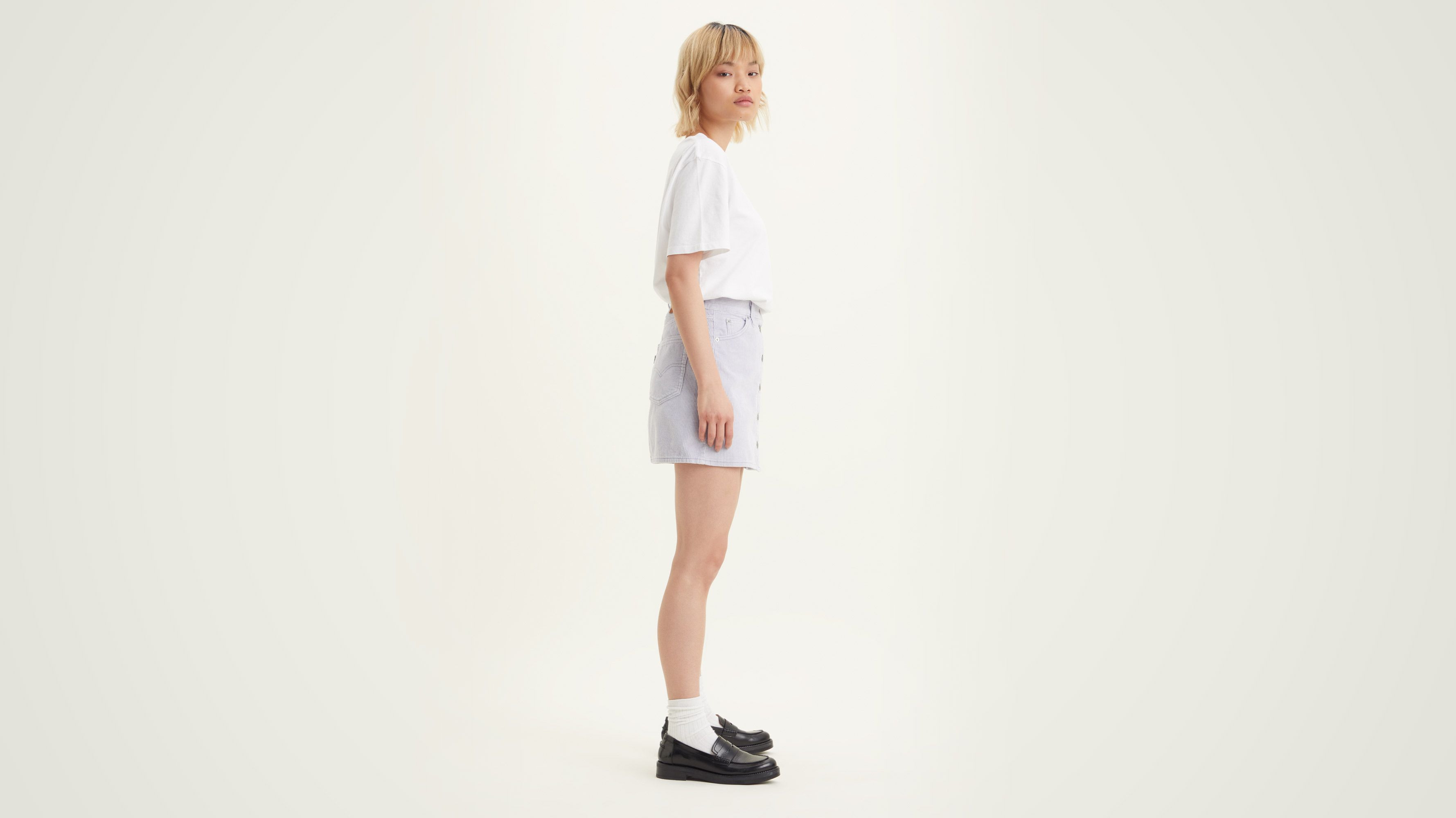 Gonna con bottoni sul davanti in velluto a coste 2