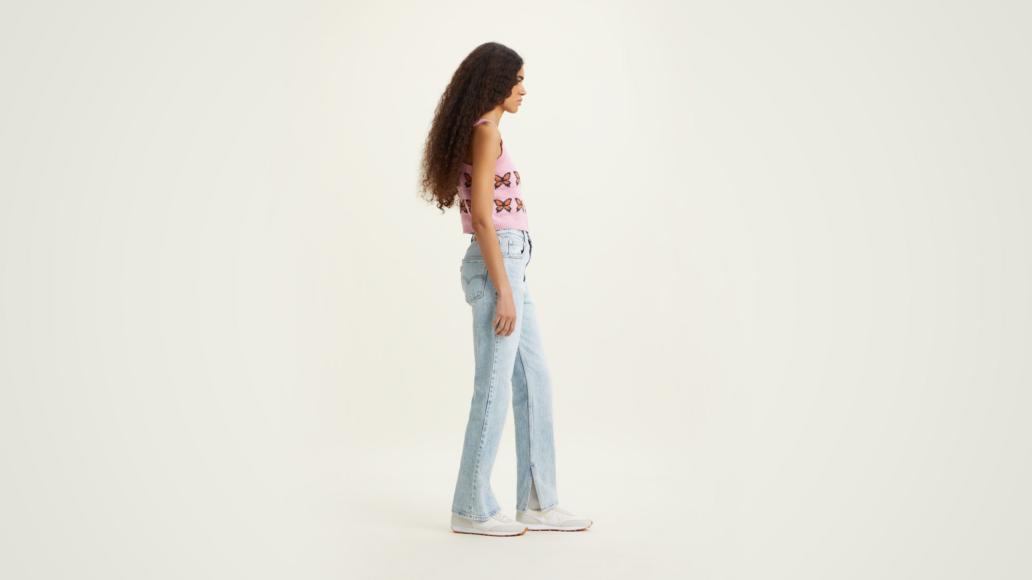 70's High Slim Straight Jeans - Blue