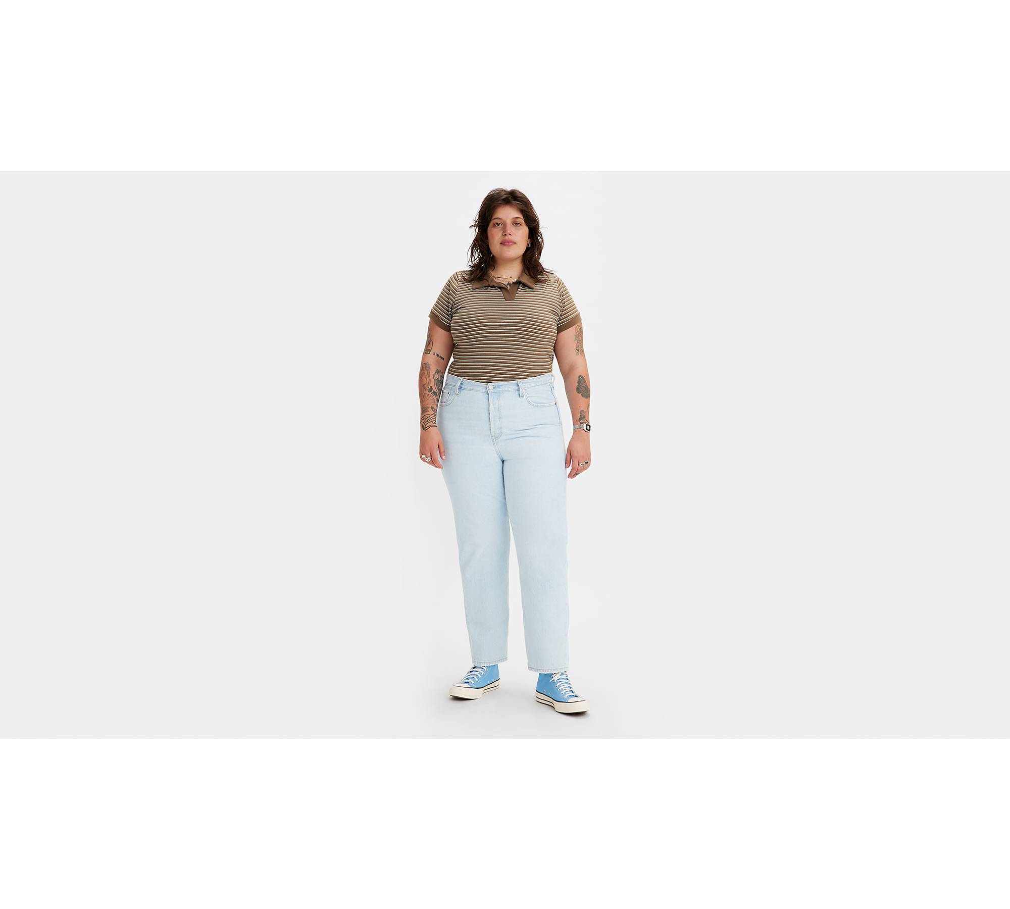 High Waisted Mom Women's Jeans (plus Size) - Medium Wash