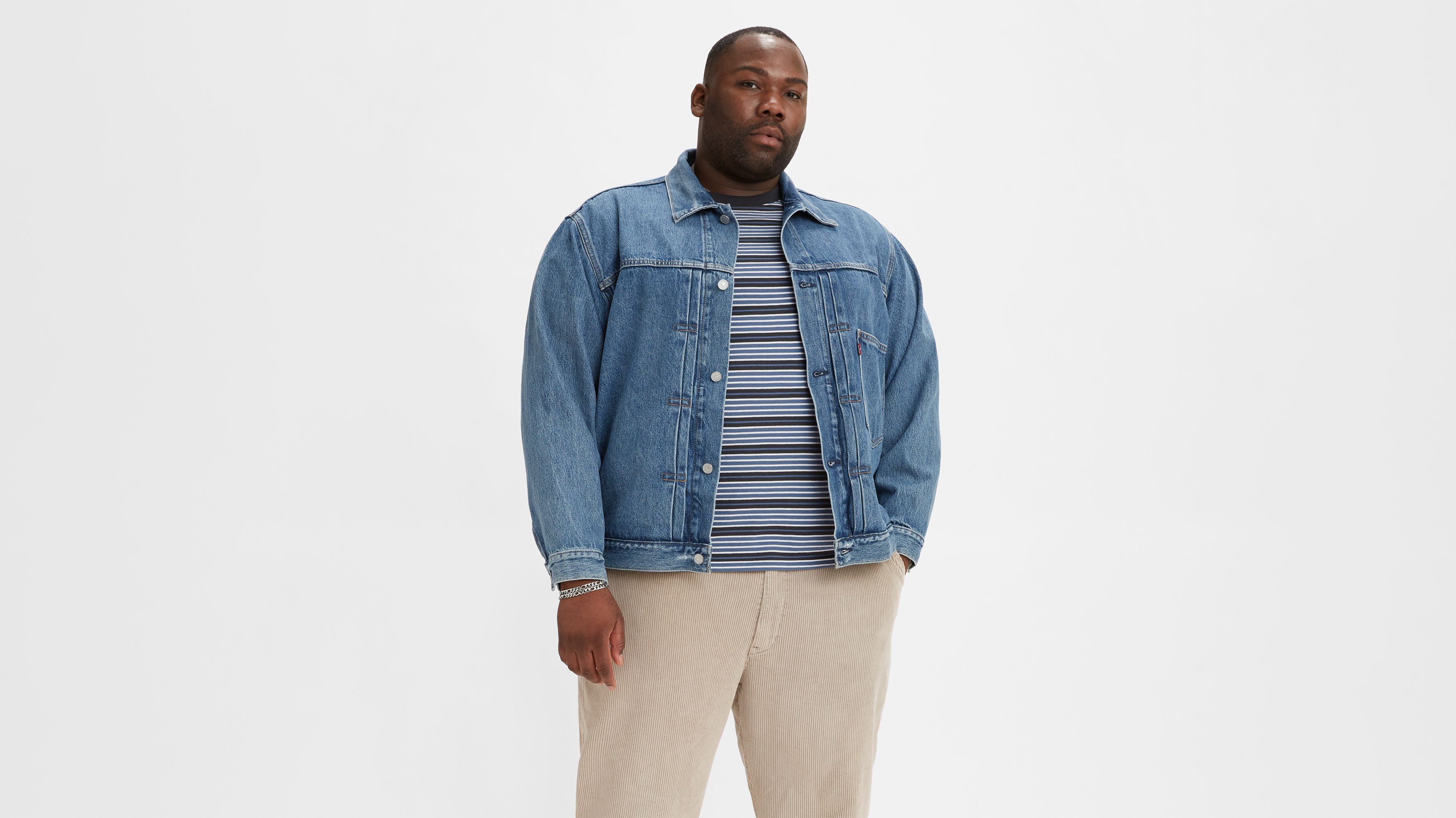 Large tall denim discount jacket