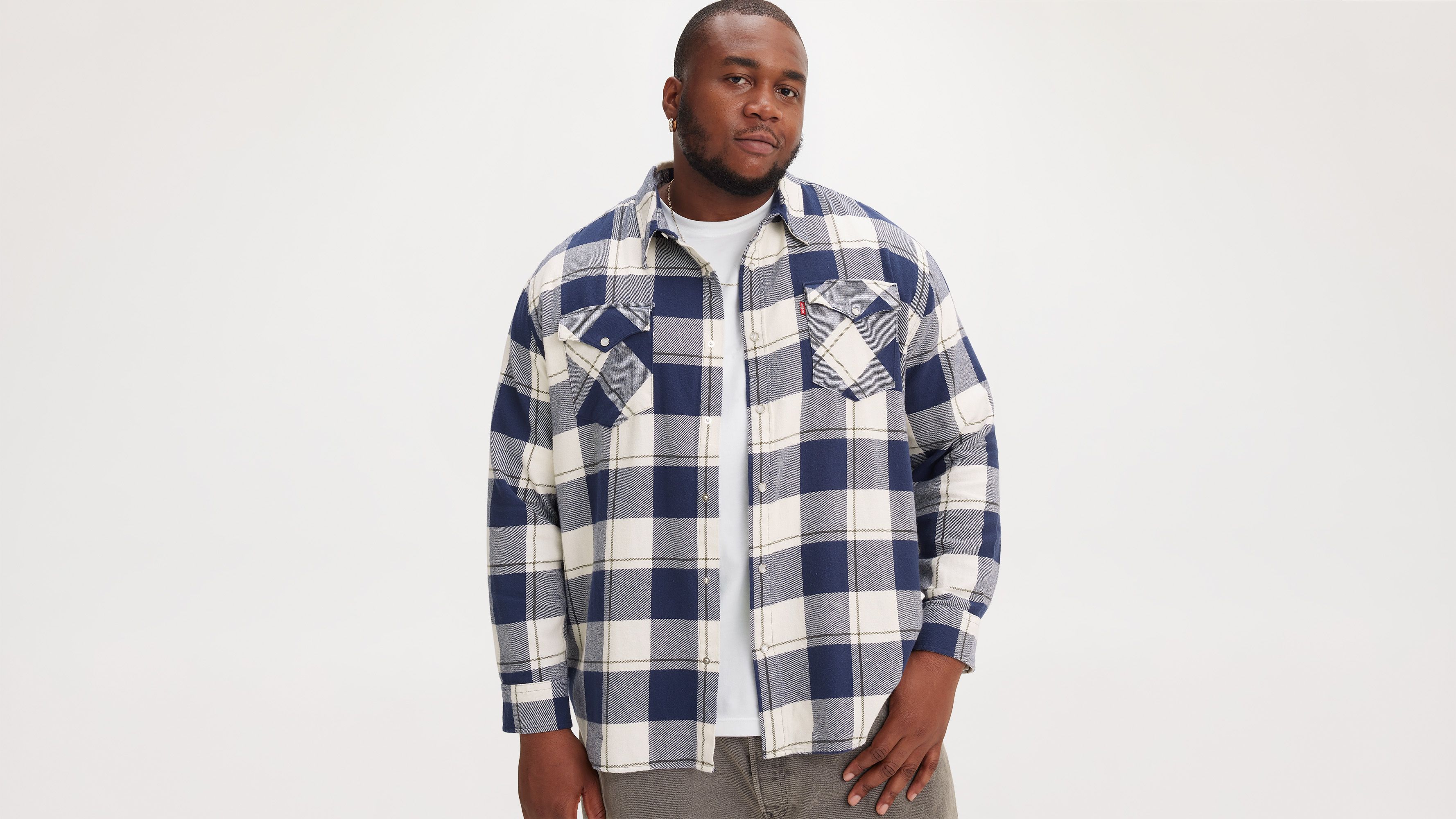 Western overhemd met relaxte pasvorm (Big & Tall) 1