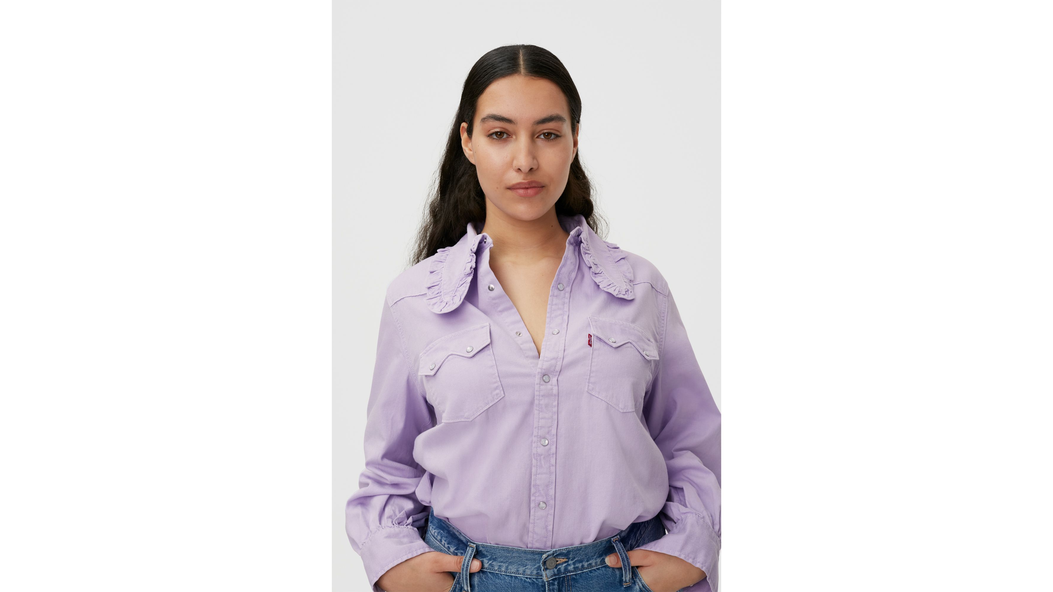 GANNI デニムに合う Women Tops T41383575 252 PURPLE 関送無 A36110000-alt6-pdp?$detail$