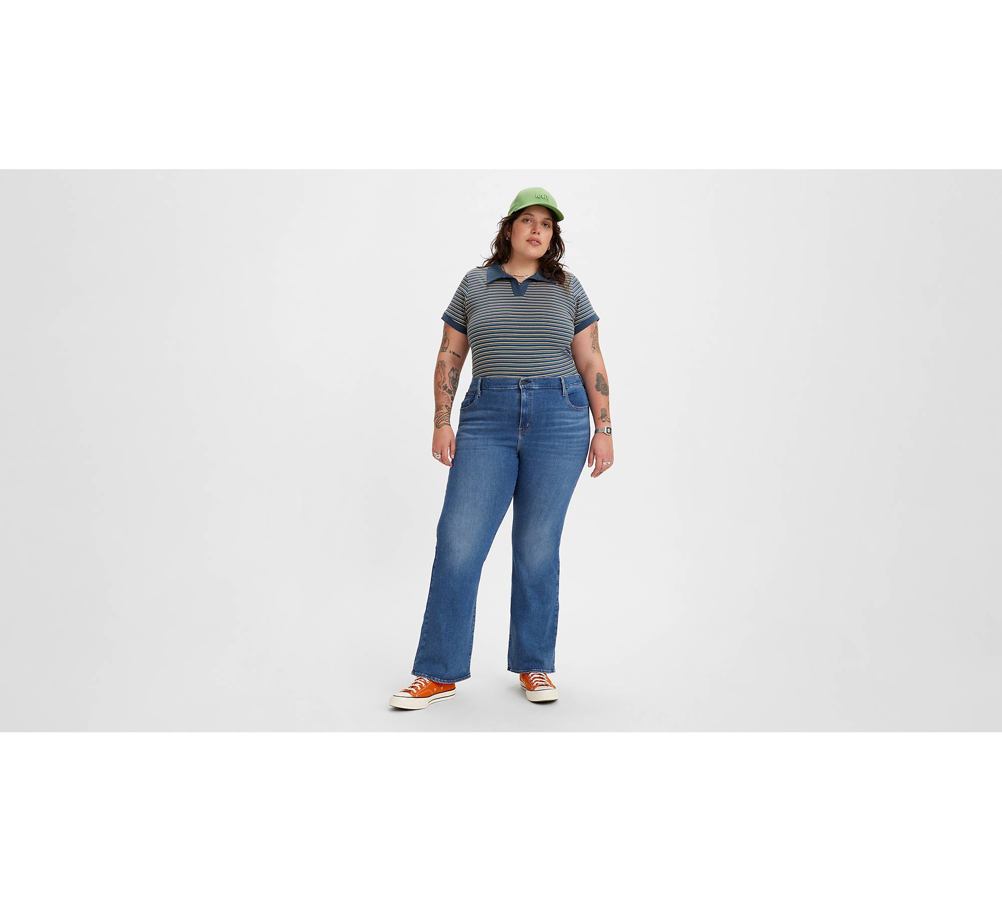 Levi's Women's 726 High Rise Flare Jeans Medium Indigo - Plus Size