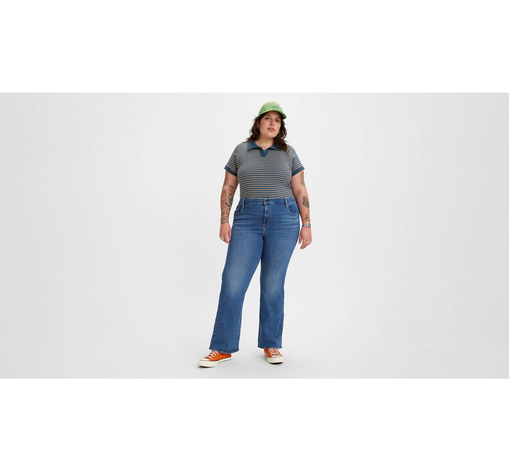 Plus Size High Waisted Flared Jeans  Plus Size High Waisted Flare Jeans -  Jeans - Aliexpress