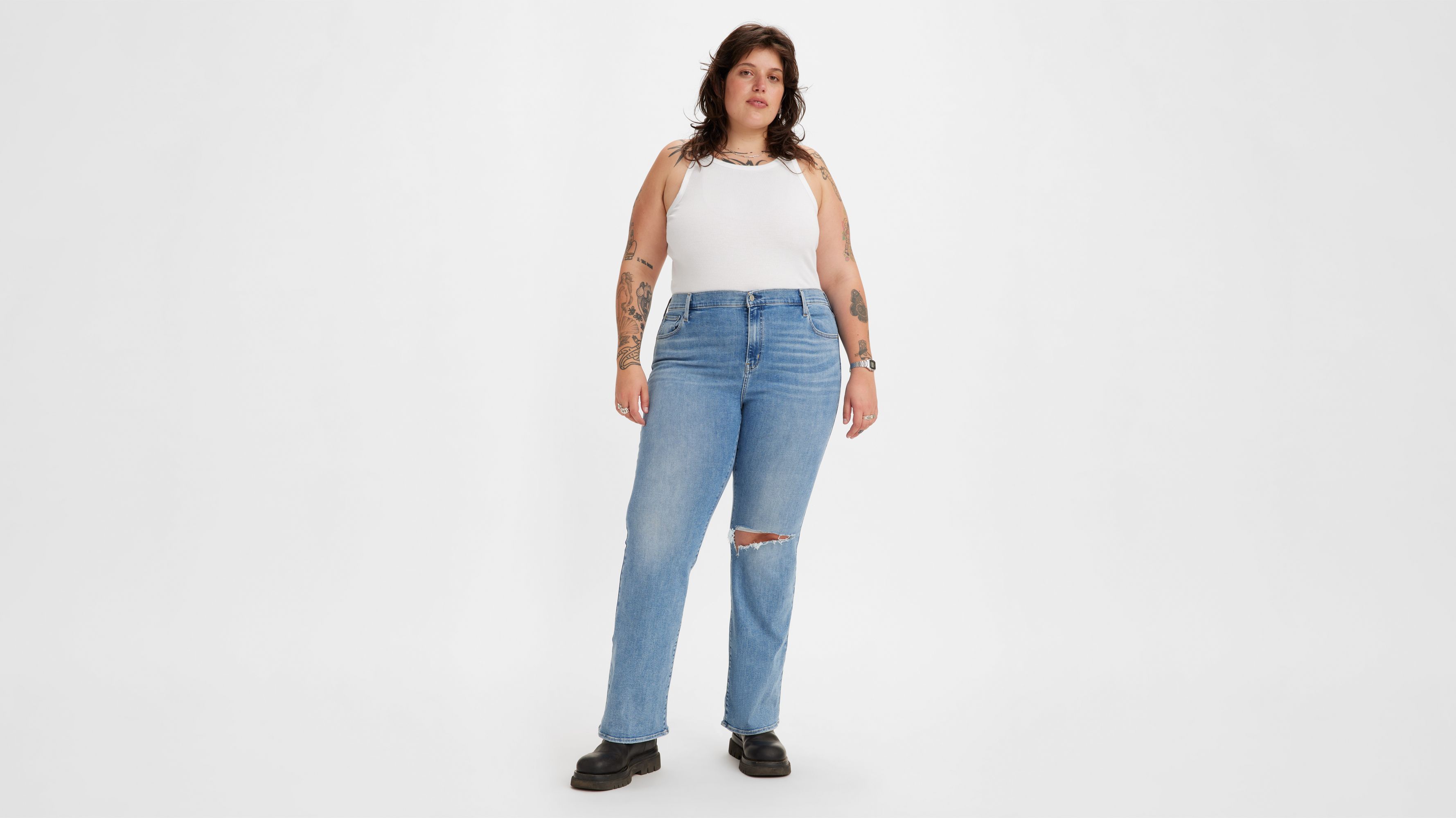 726™ High Rise Flare Jeans (plus Size) - Blue | Levi's® CZ