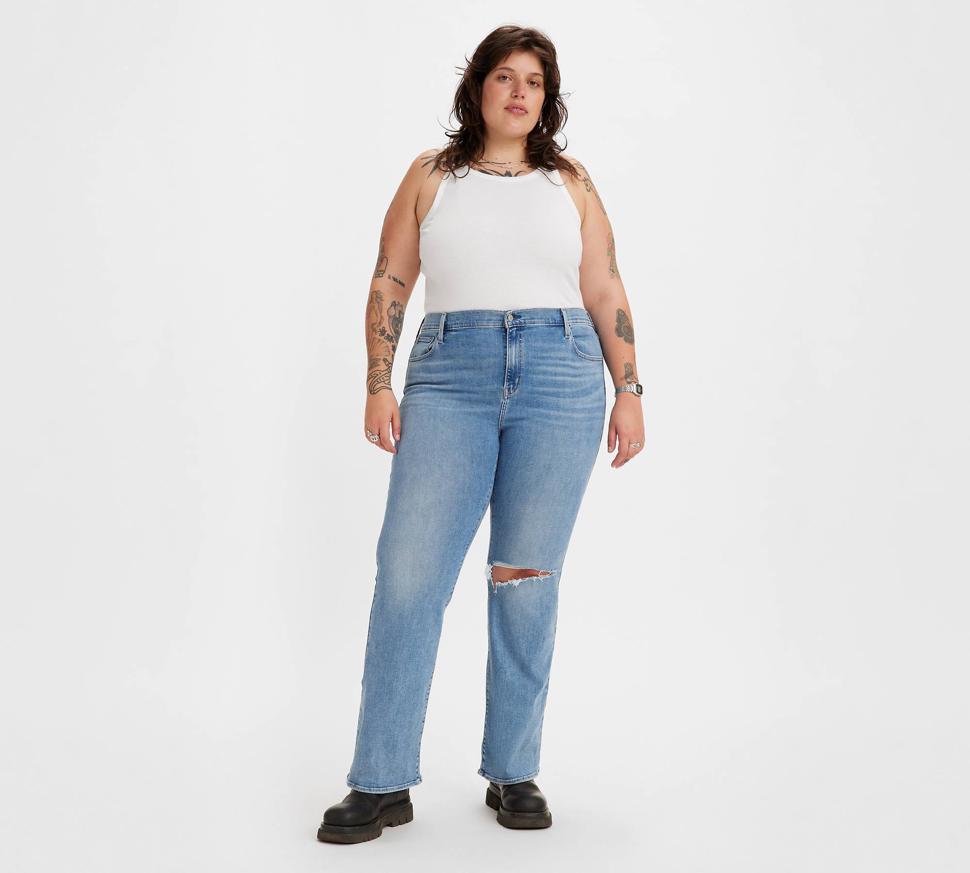 726™ High Rise Flare Jeans (plus Size) - Blue | Levi's® FR