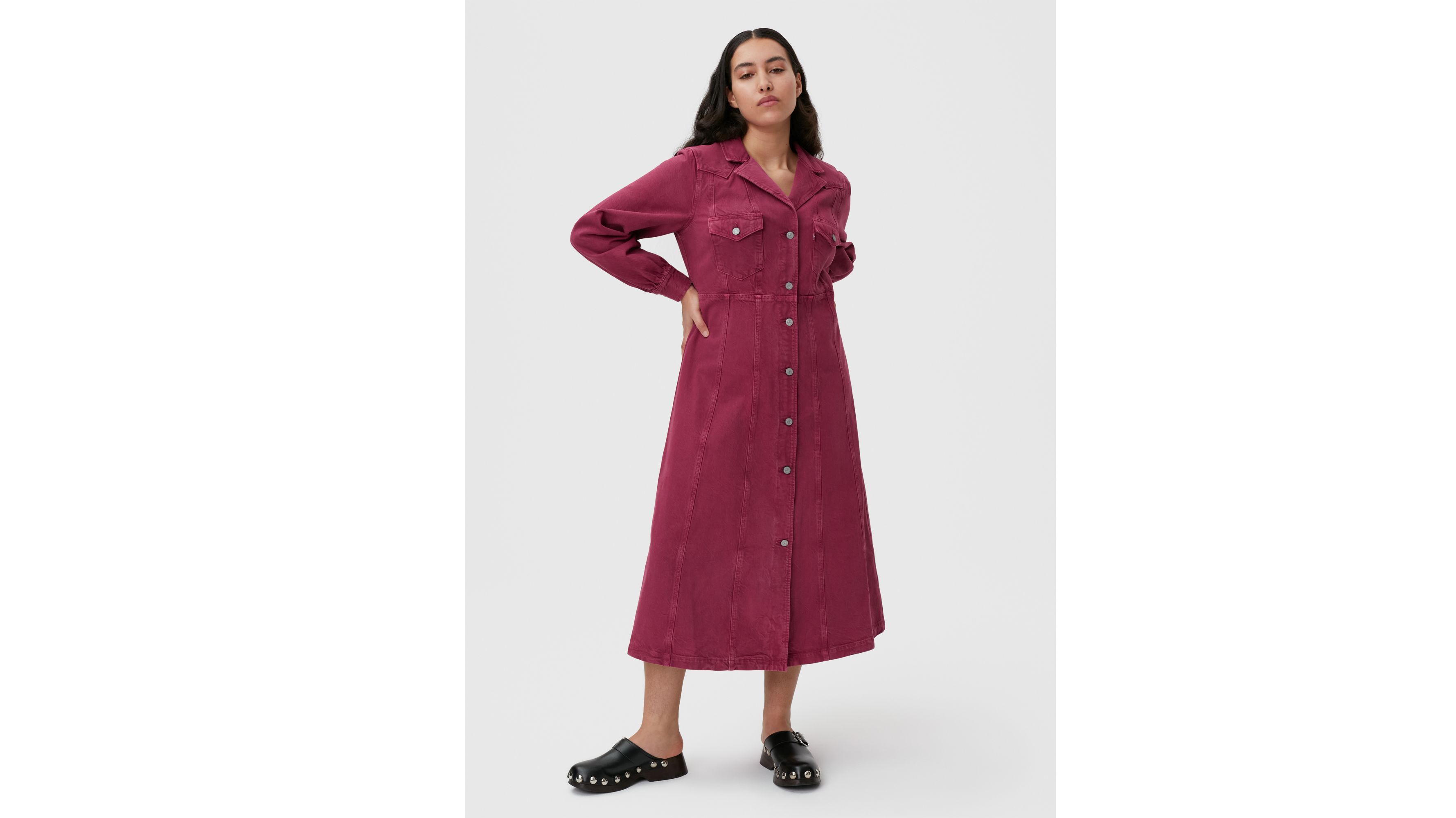 Levi's® X Ganni Lapel Western Dress - Pink | Levi's® US