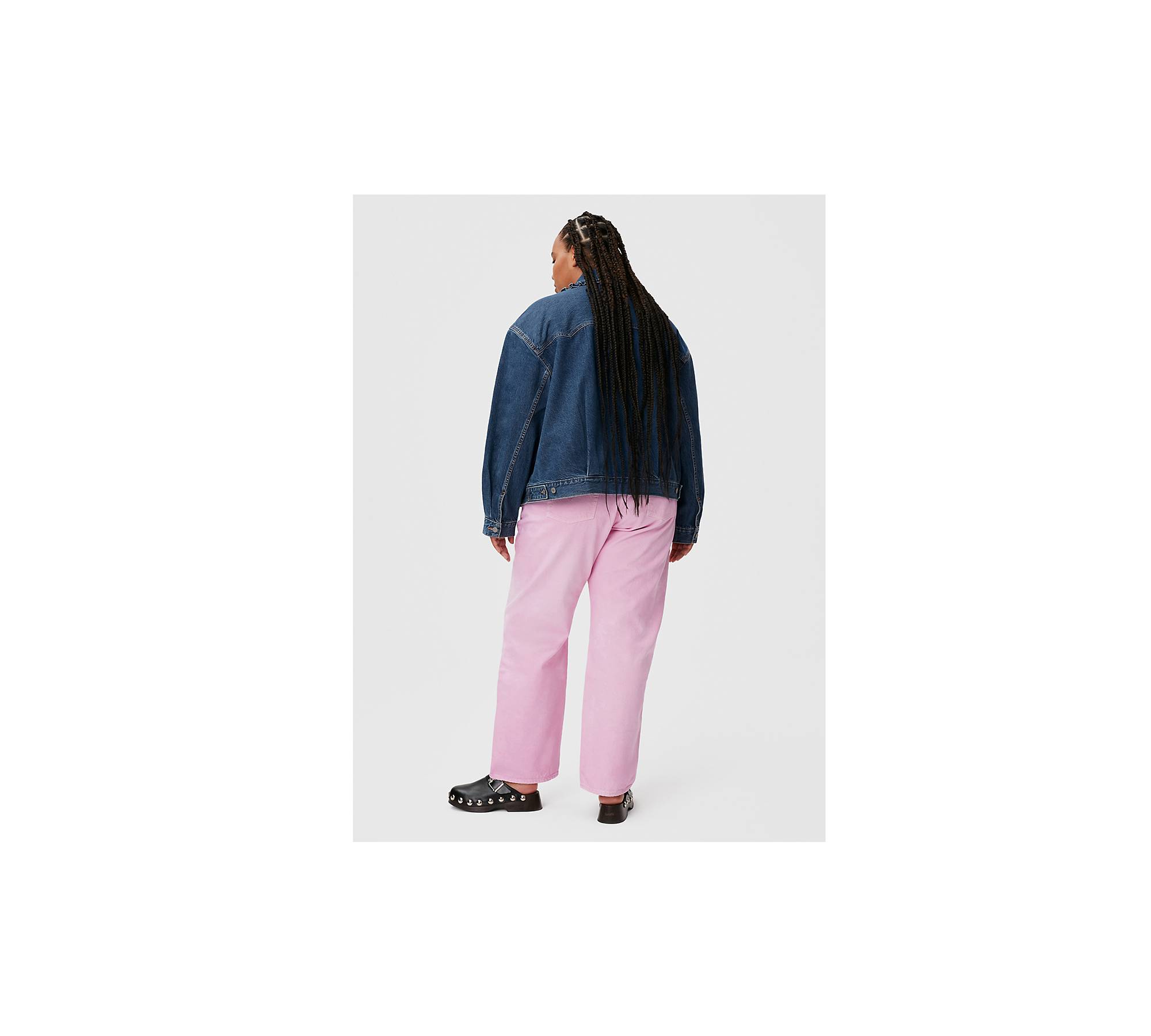 GANNI: Pink Oversized Denim Jacket