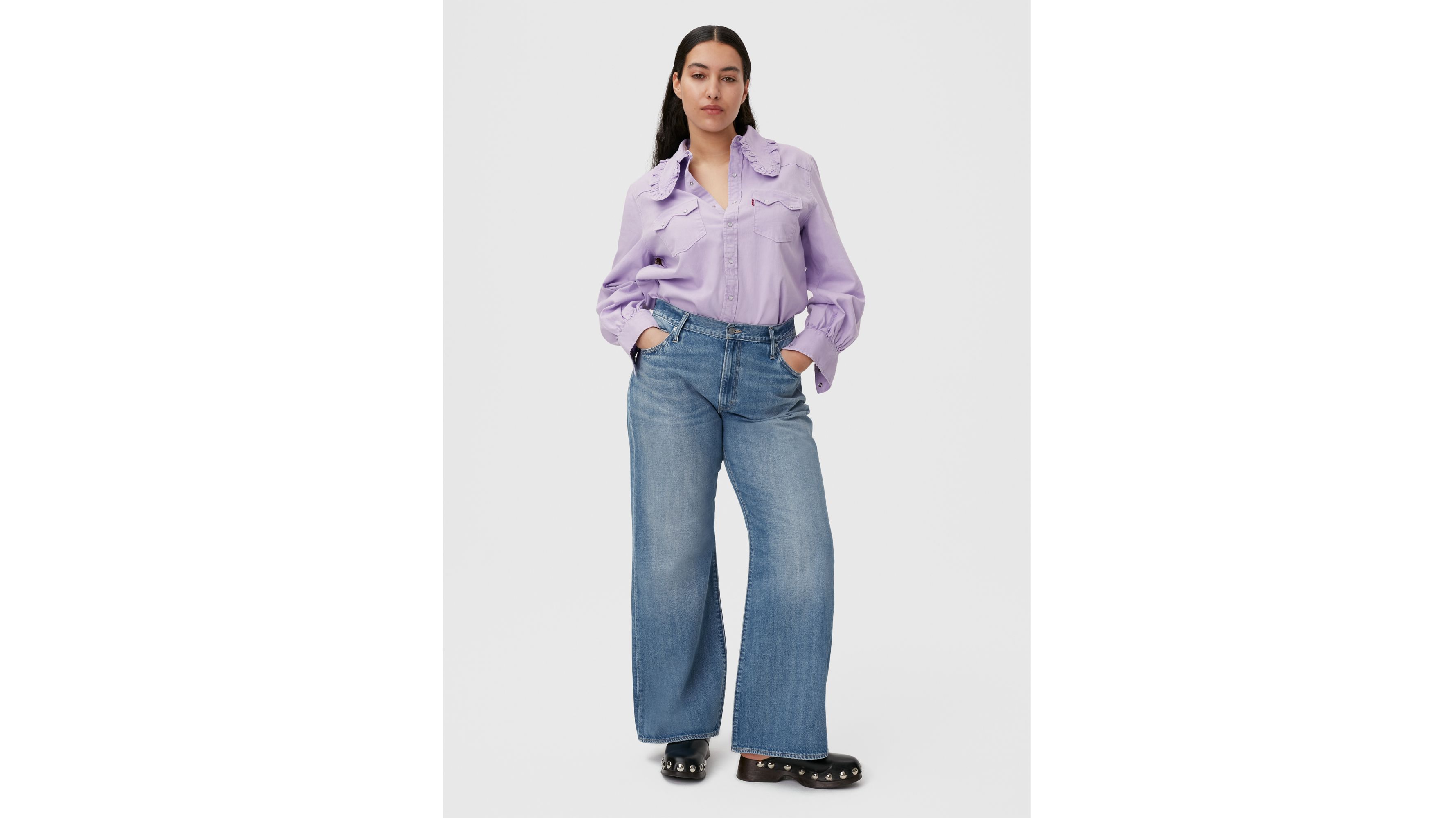 Levi's® X Ganni Baggy Bootcut Jeans - Medium Wash | Levi's® US Levi's® X Ganni Baggy Bootcut Jeans - Medium Wash | Levi's® US