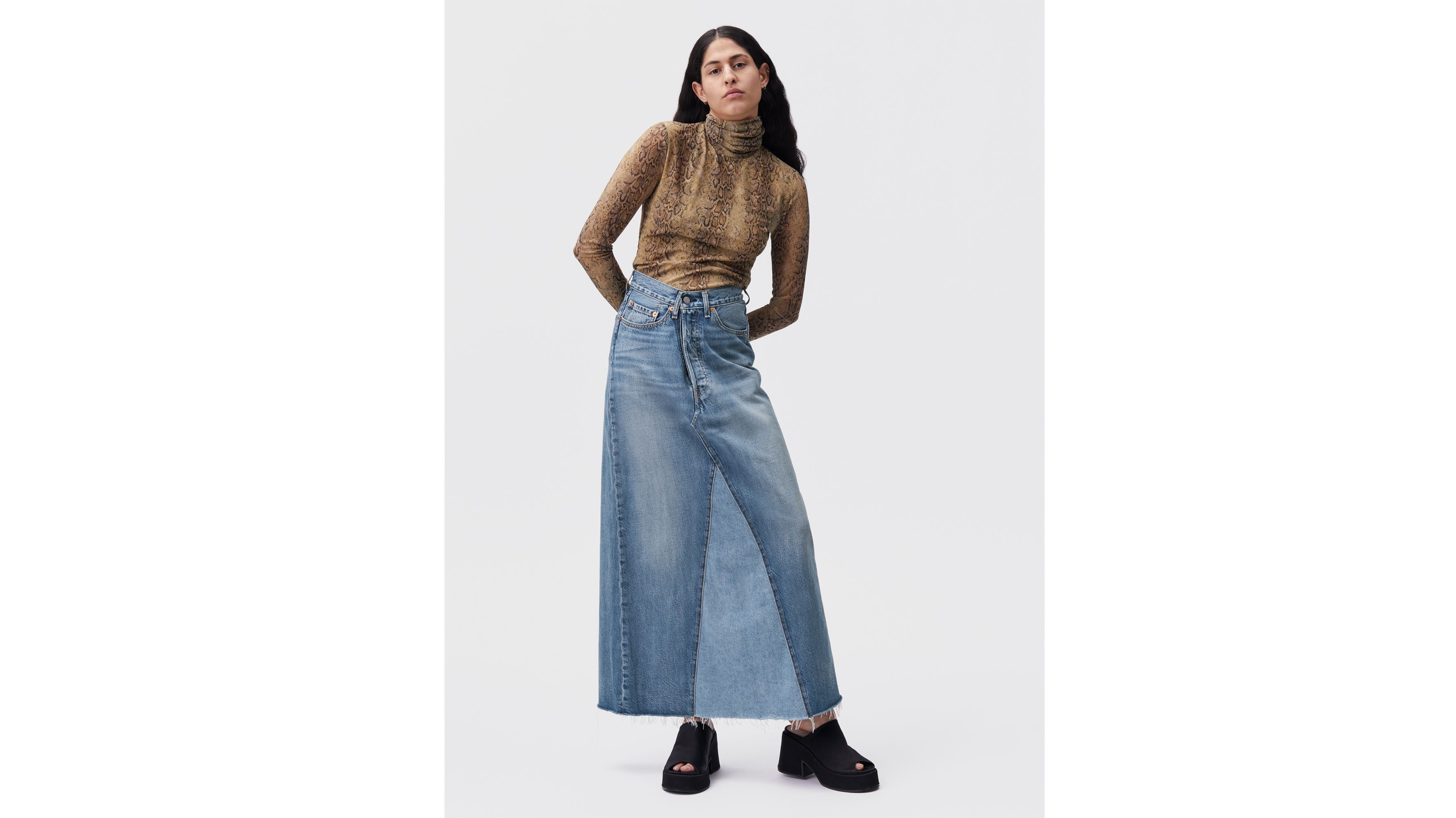 Levi's® X Ganni Deconstructed Skirt - Medium Wash | Levi's® US