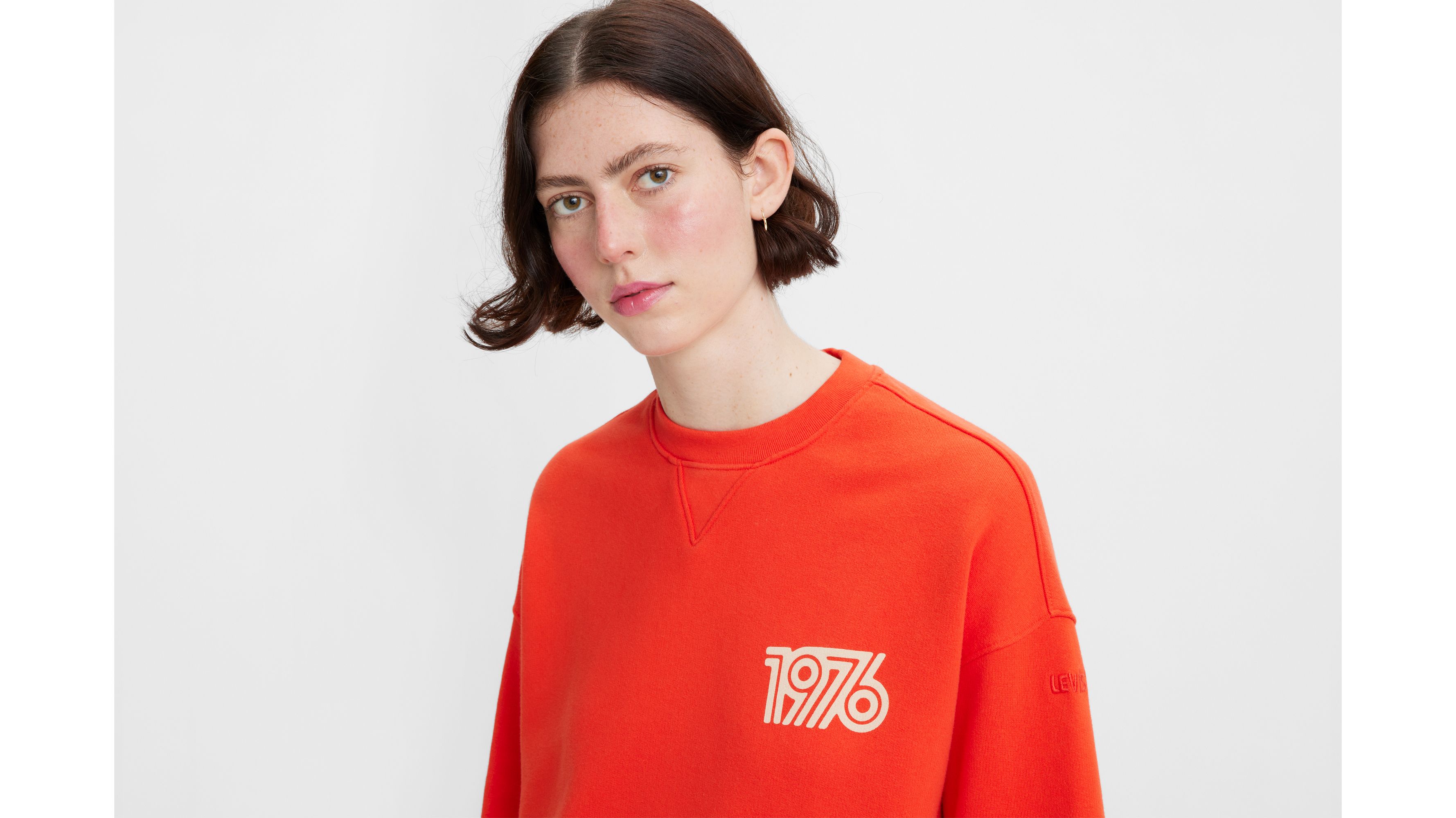 Levi's red sweatshirt womens outlet