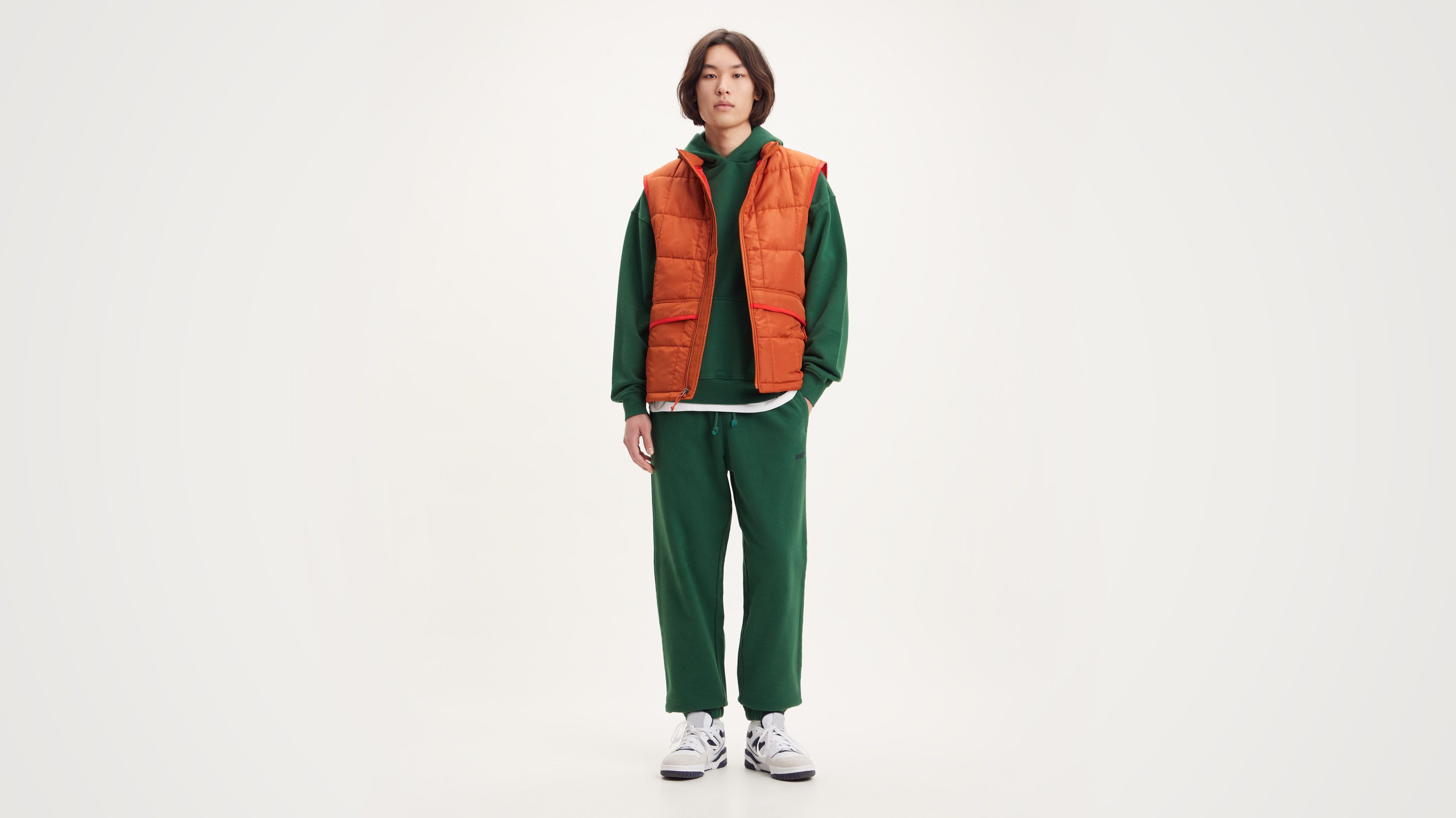 Slim Fit Tracksuit Pants - Bottle Green/Gold