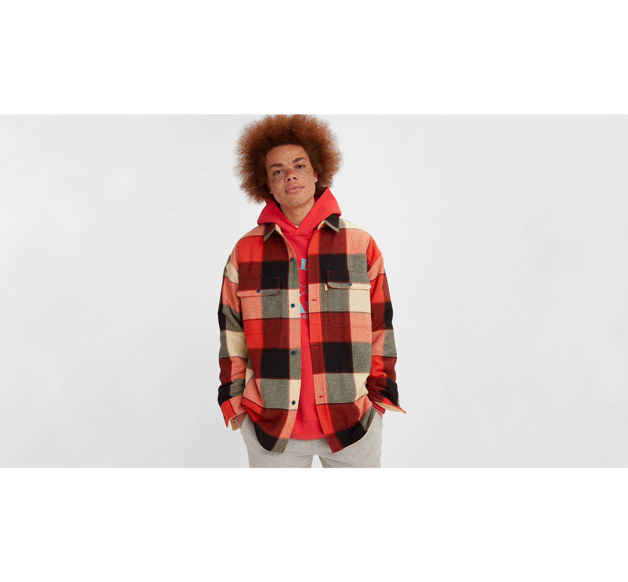 Gold Tab™ Plaid Jackson Flannel Worker Overshirt - Red | Levi's® US