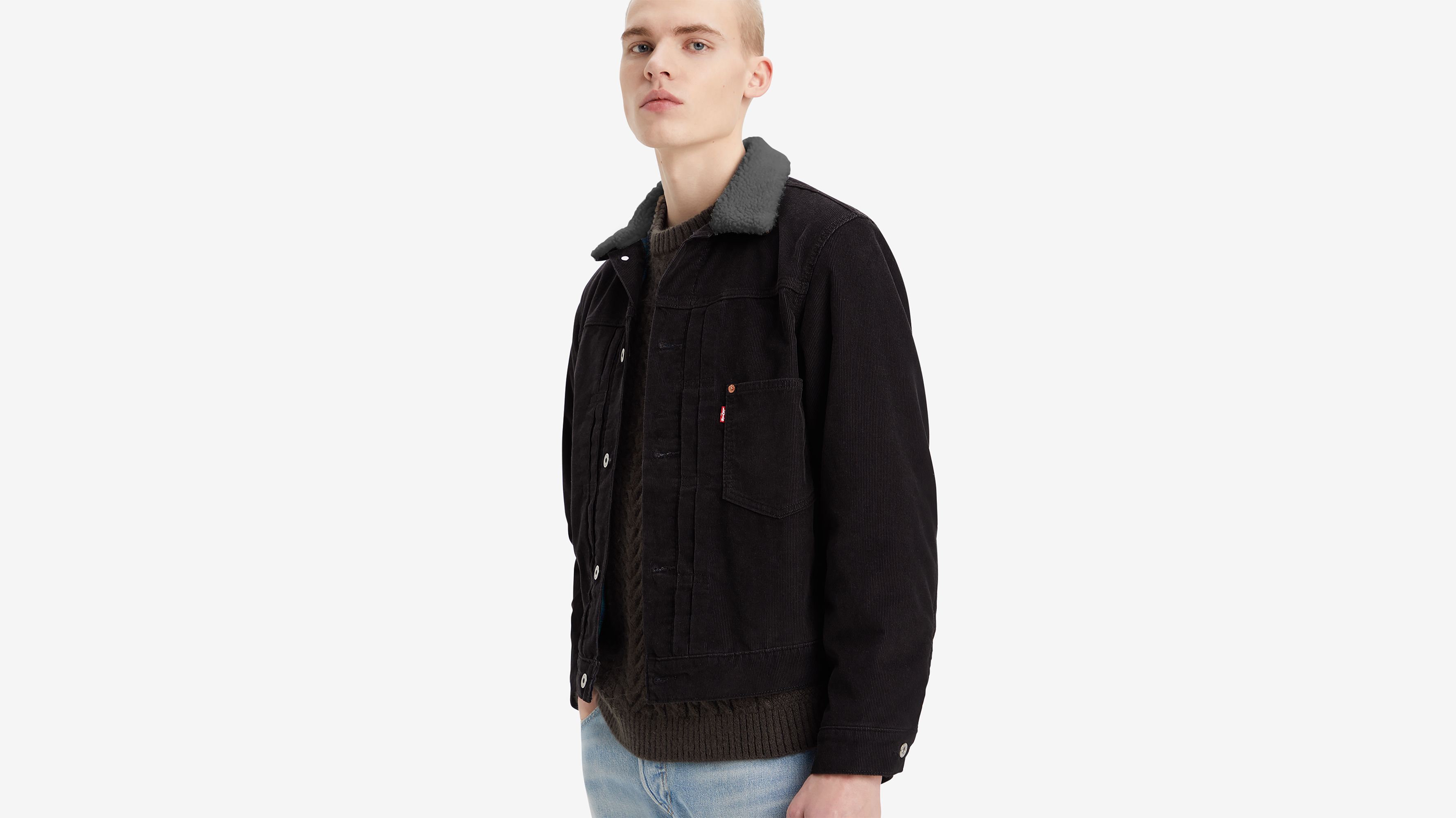 Levis black cord on sale sherpa jacket