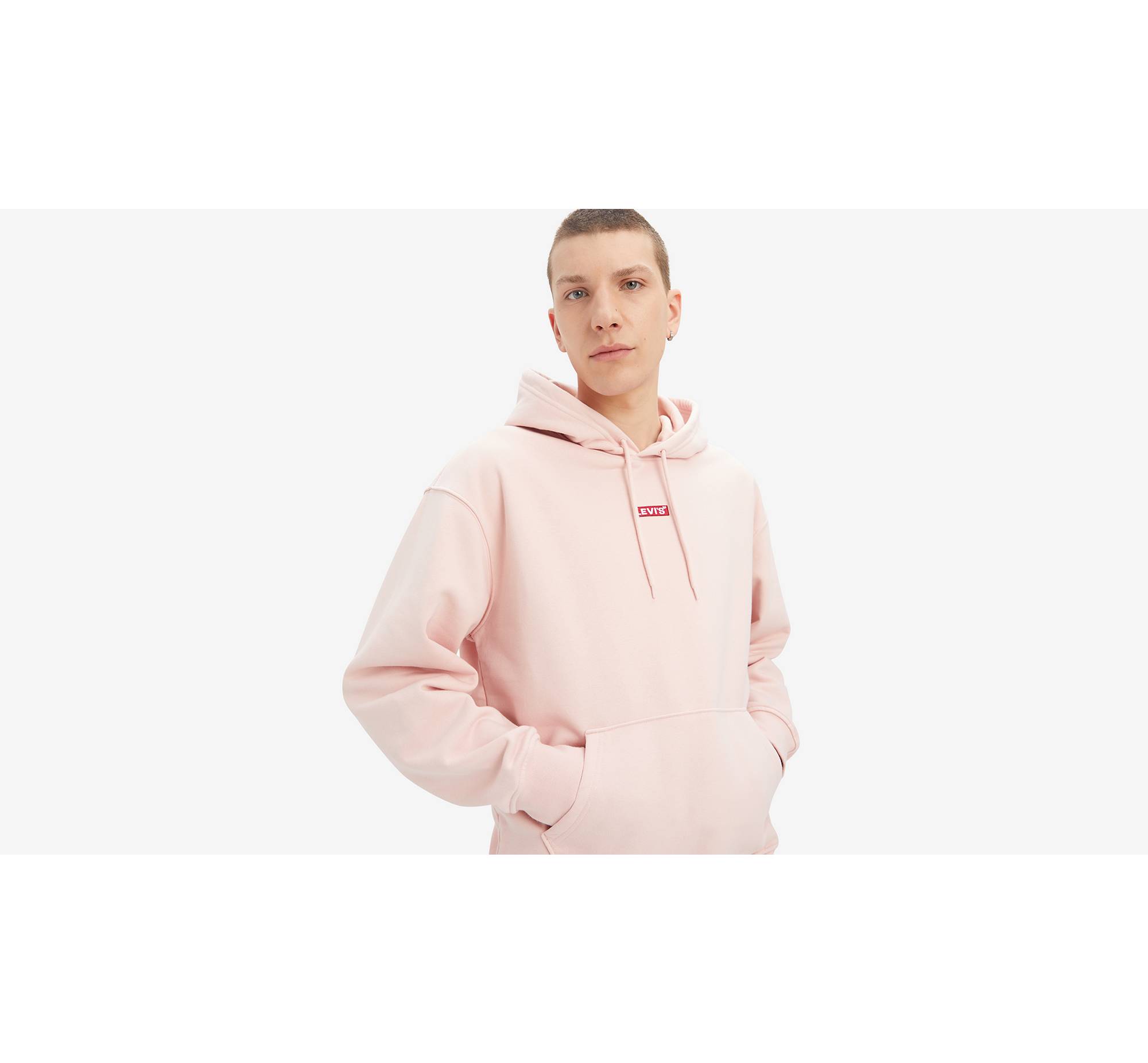 Relaxed Fit Hoodie - Light pink - Men