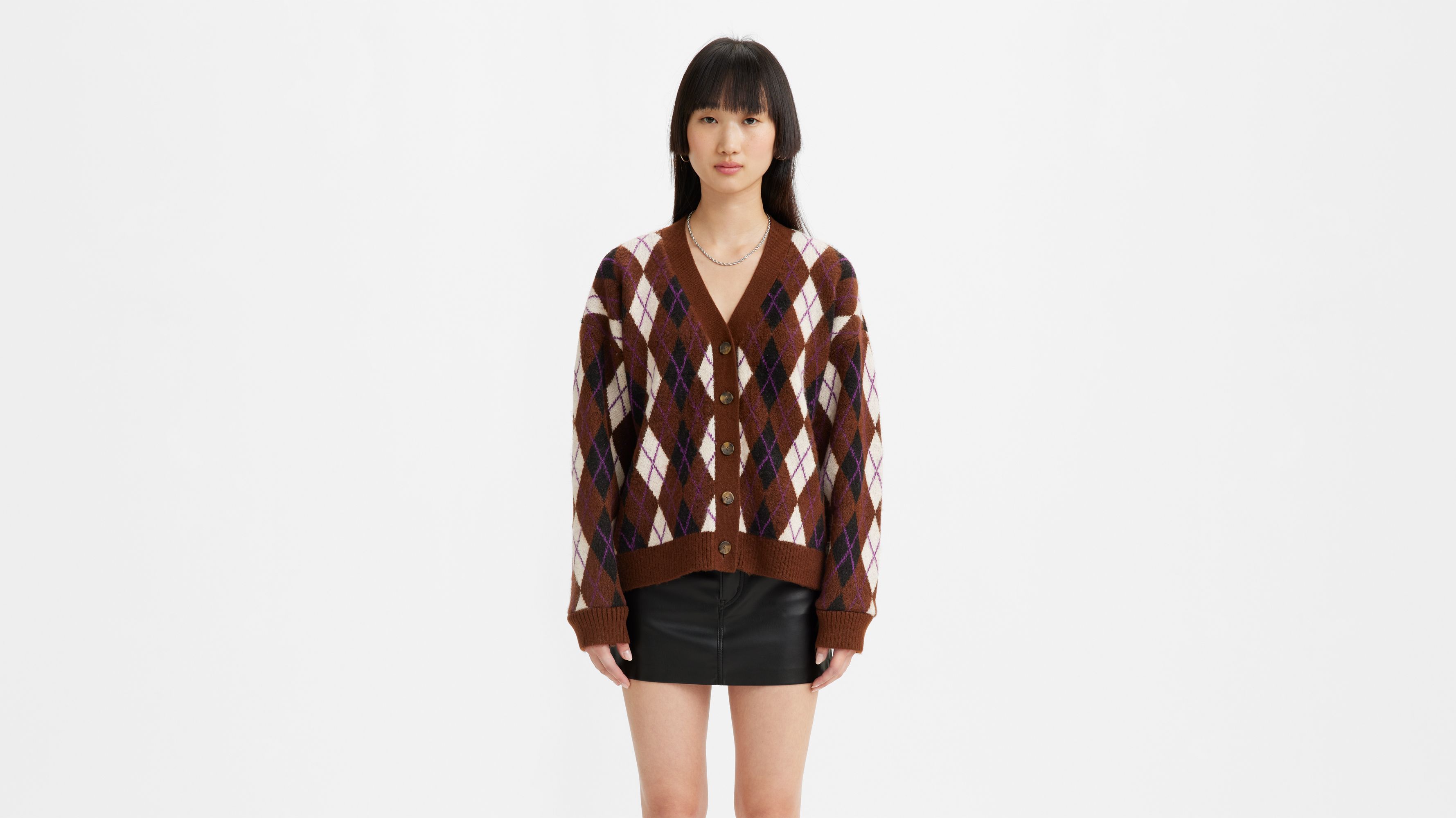 【リーバイスアウトレット】GALLERY CARDIGAN KIRSTEN ARGYLE FONDUE F リーバイス LEVI'S GALLERY CARDIGAN KIRSTEN ARGYLE FONDUE F