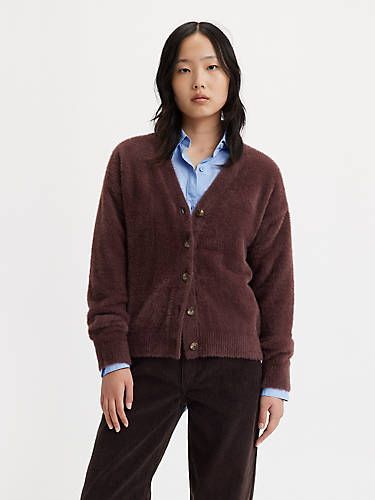 리바이스 Levi Gallery Cardigan Sweater,Decadent Chocolate - Brown