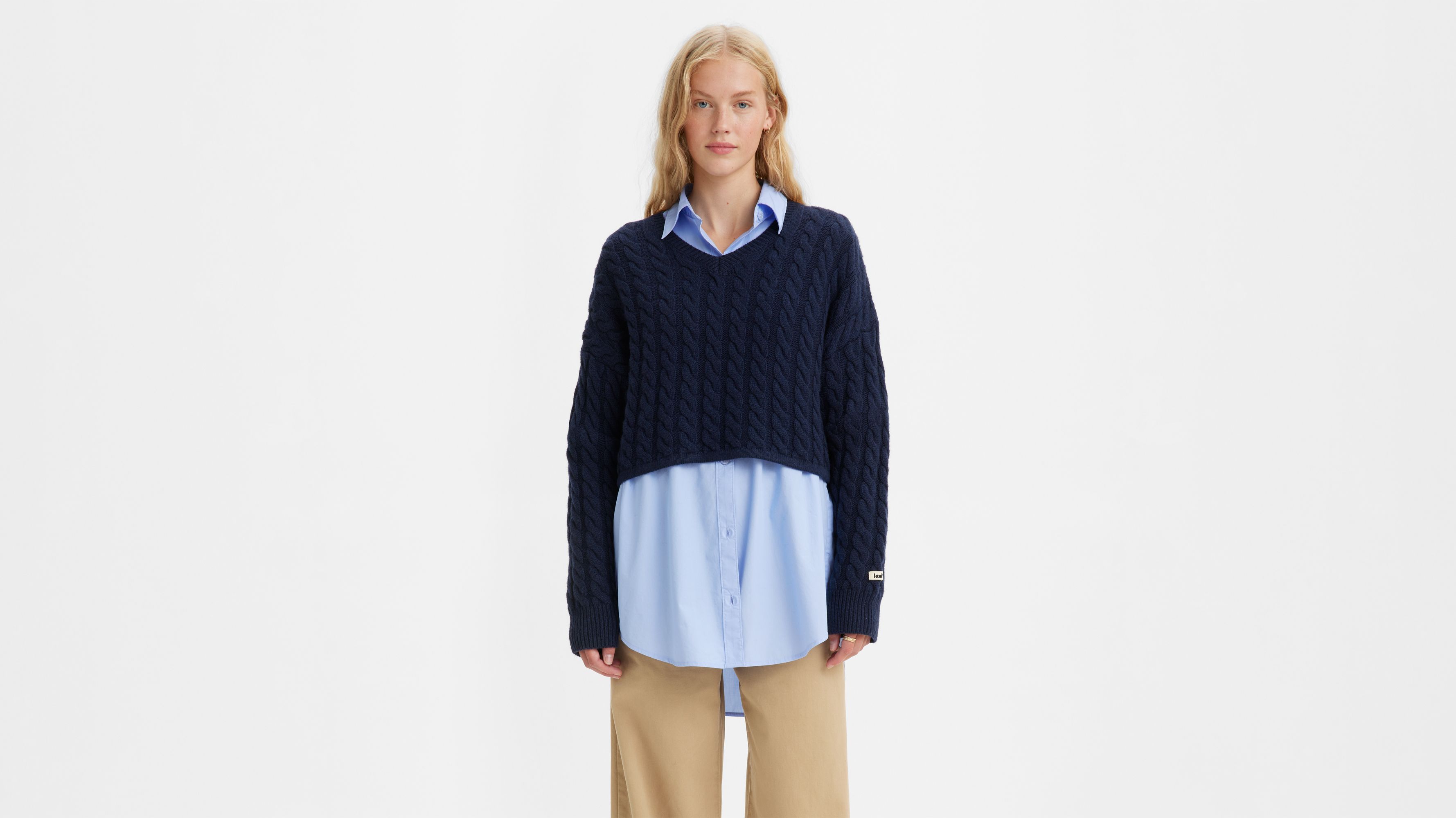 Rae Cropped Sweater Blue Levi s GB