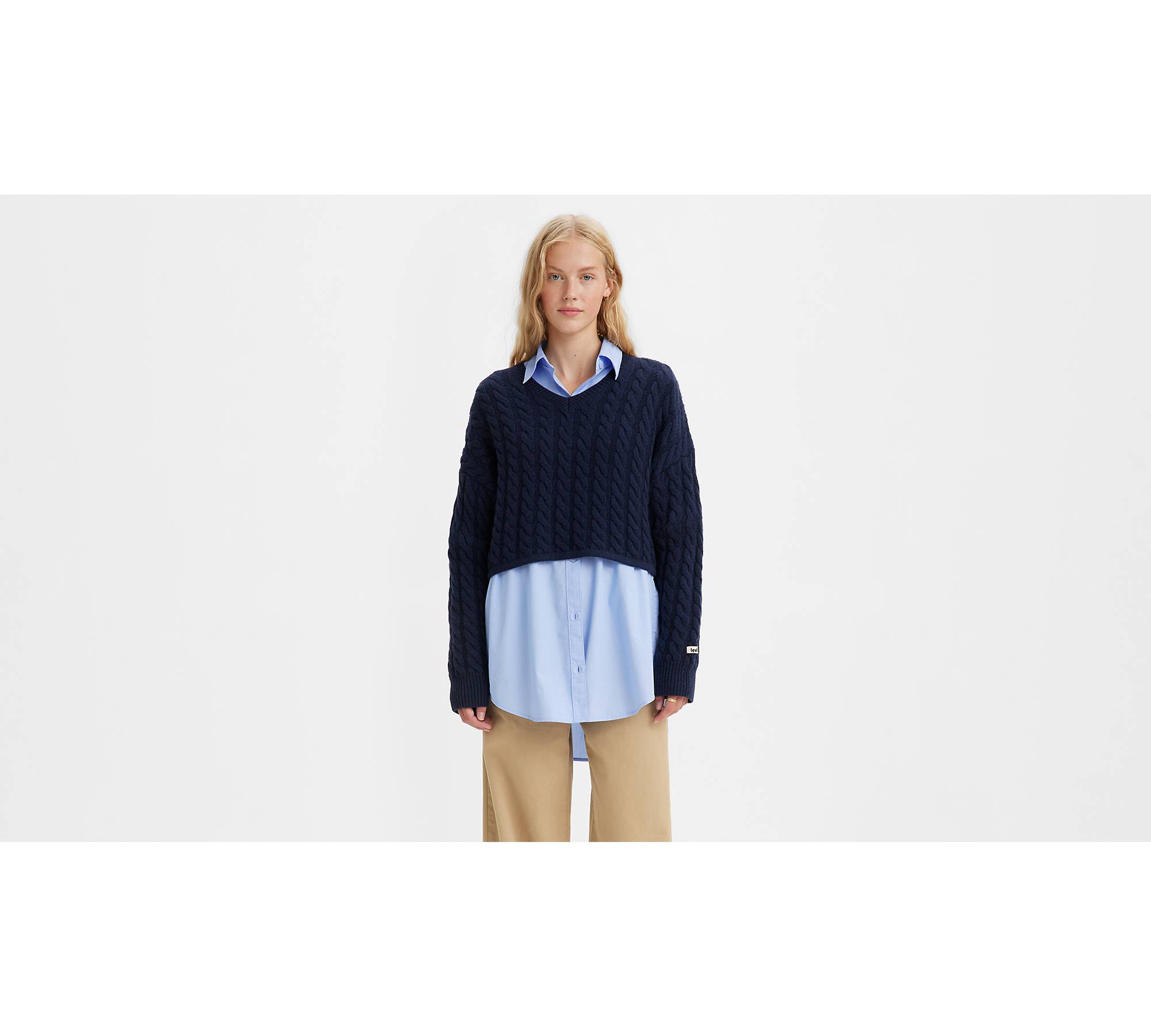 bibliothecaris Soedan Doordringen Rae Cropped Sweater - Blauw | Levi's® NL