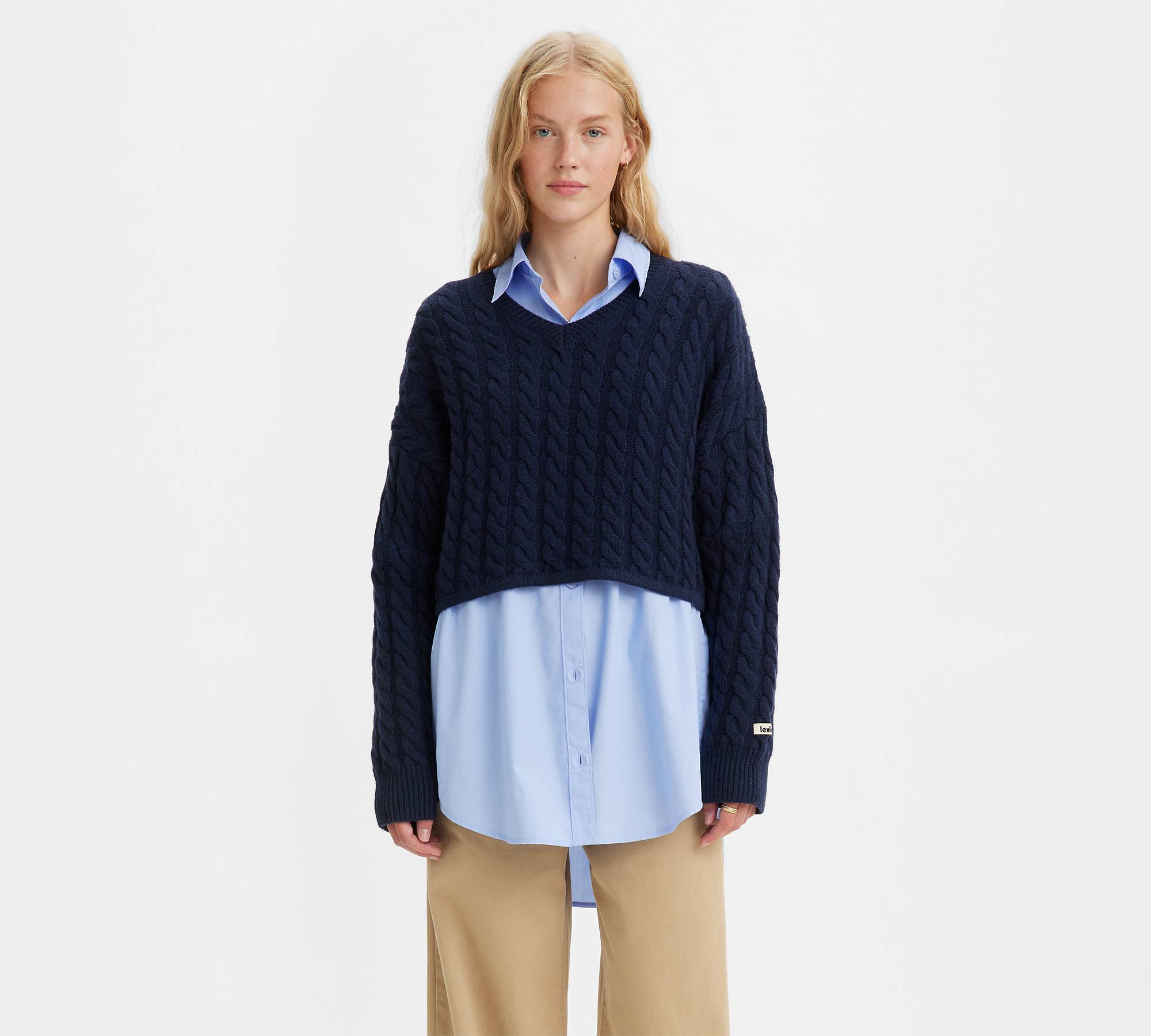 Reproduceren tuin Nadeel Rae Cropped Sweater - Blue | Levi's® US