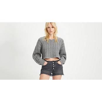 LAid back CROPPED Knit Sweater  yeezy
