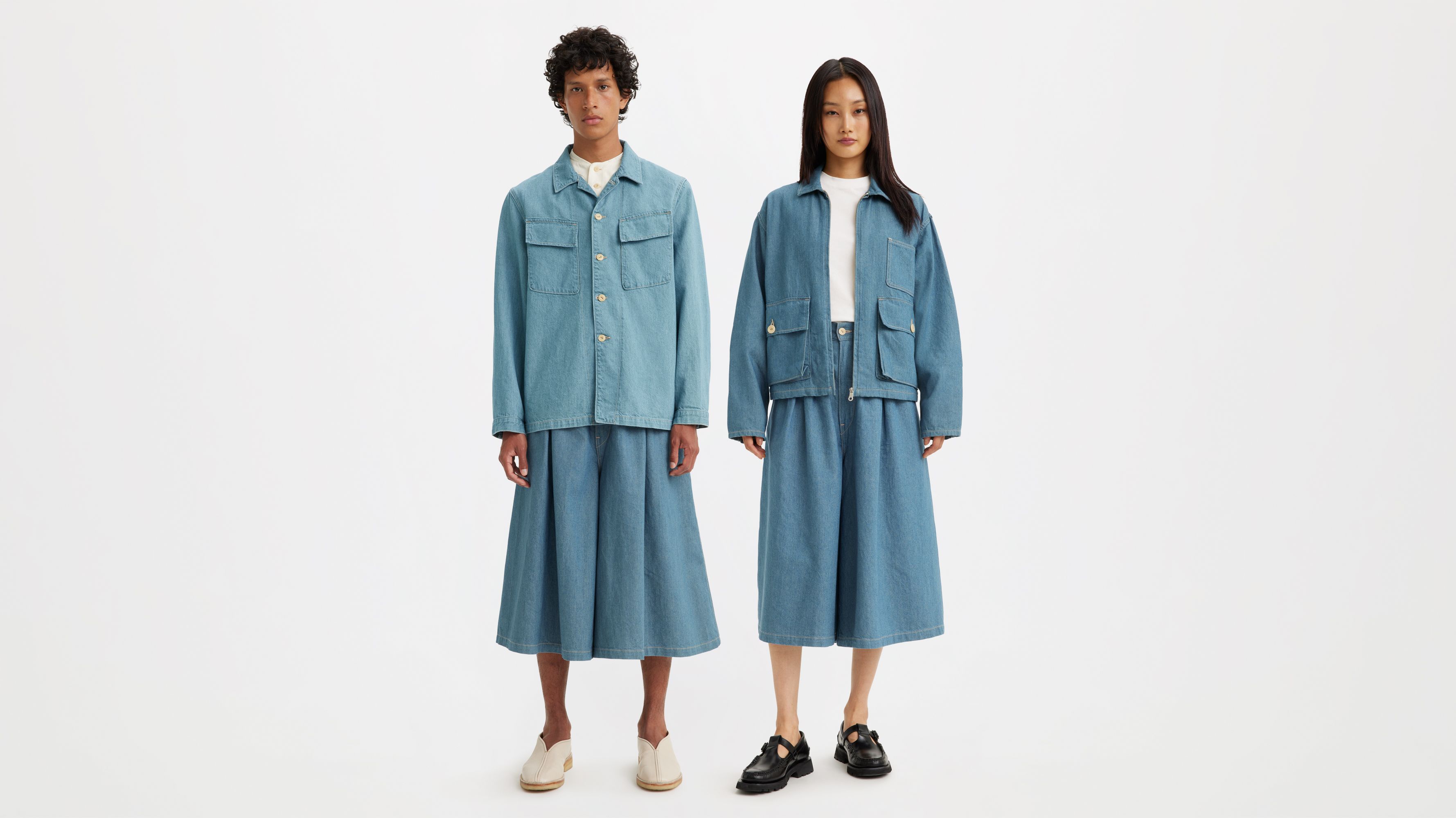 Culotte Denim Family di Levi's® Made & Crafted® plissettati 1