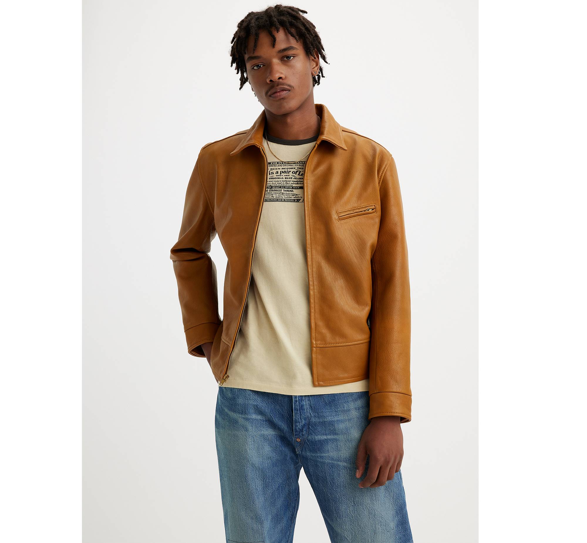 Sammenligning salut Disco Levi's® Vintage Clothing 1940s Leather Jacket - Brown | Levi's® GB