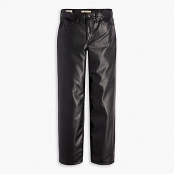 Faux Leather Baggy Dad Jeans 6