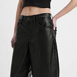 Faux Leather Baggy Dad Jeans 5