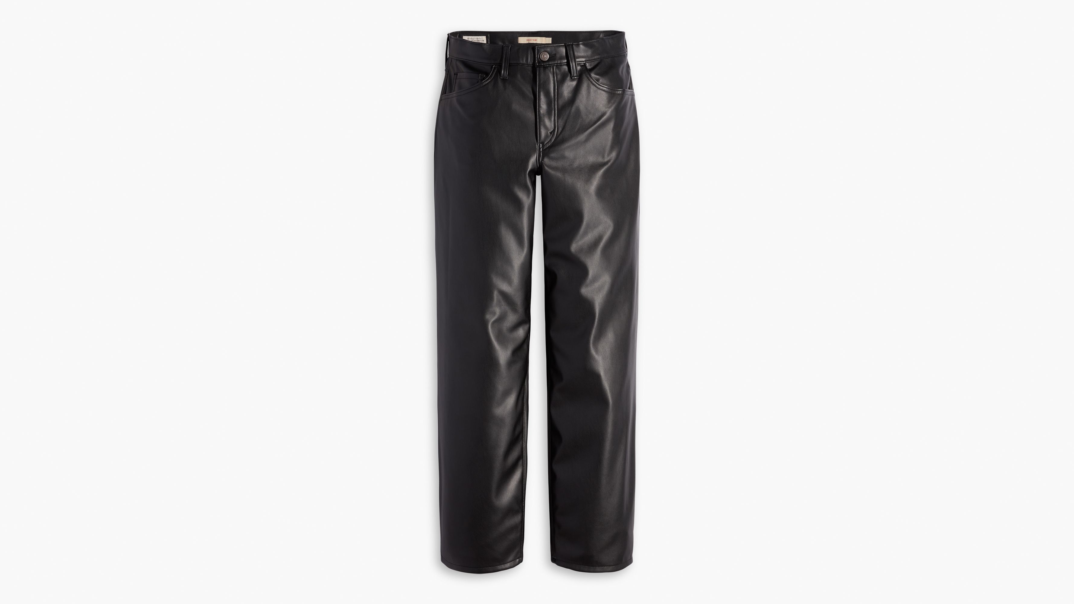 Faux Leather Baggy Dad Women's Pants 6
