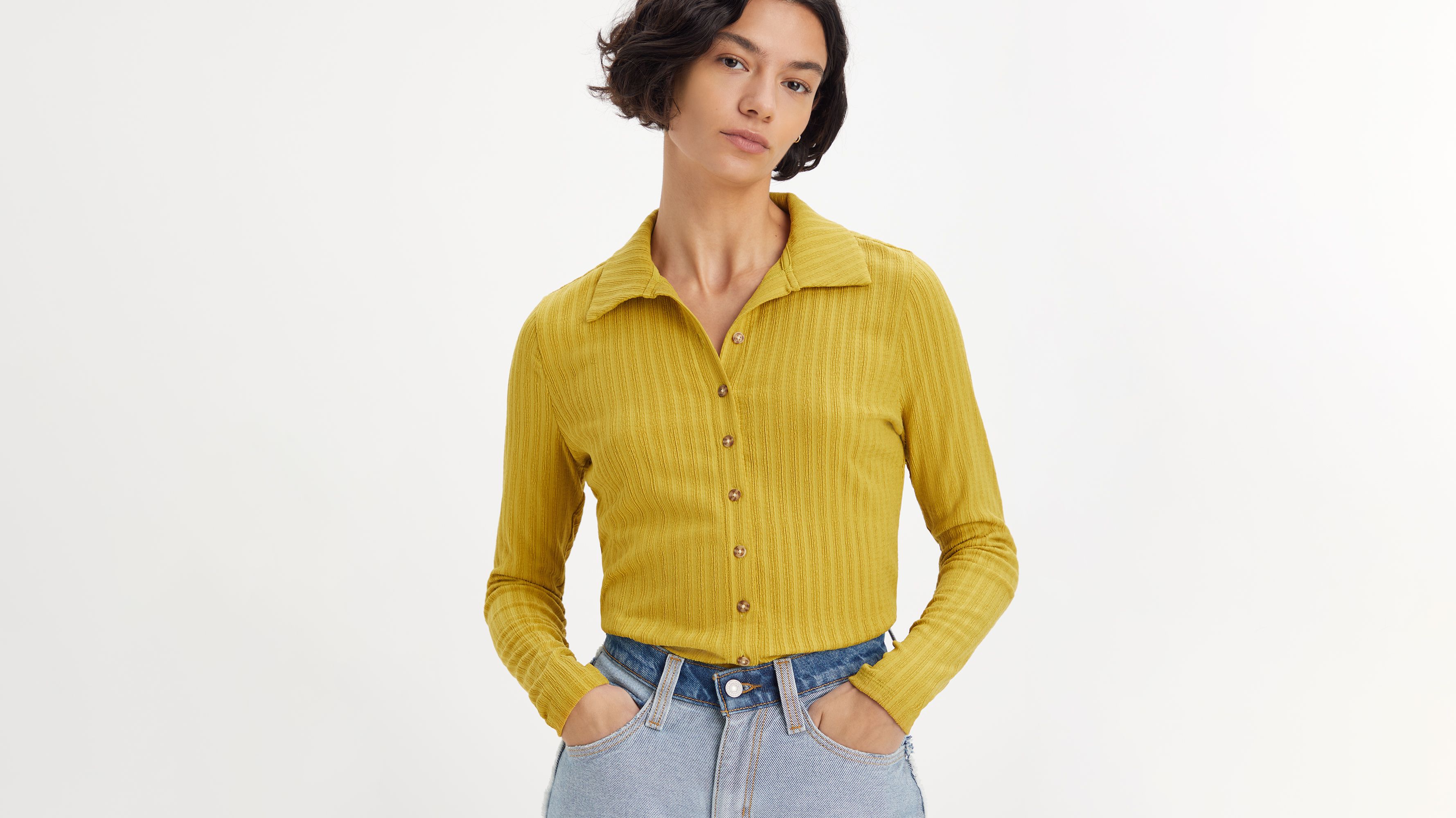 Button best sale knit top