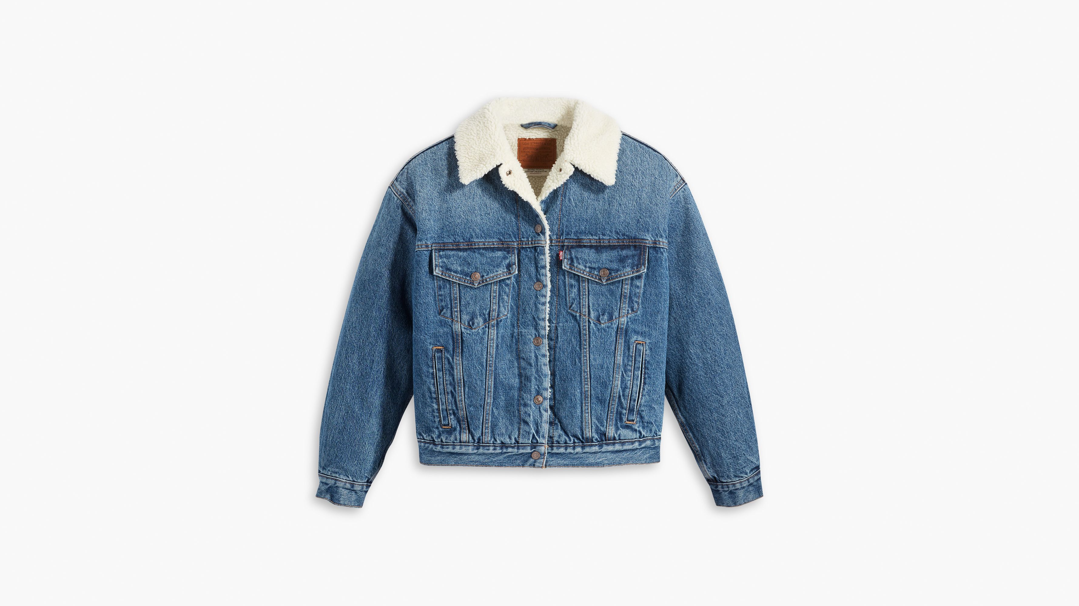 90s Sherpa Trucker Jacket - Medium Wash