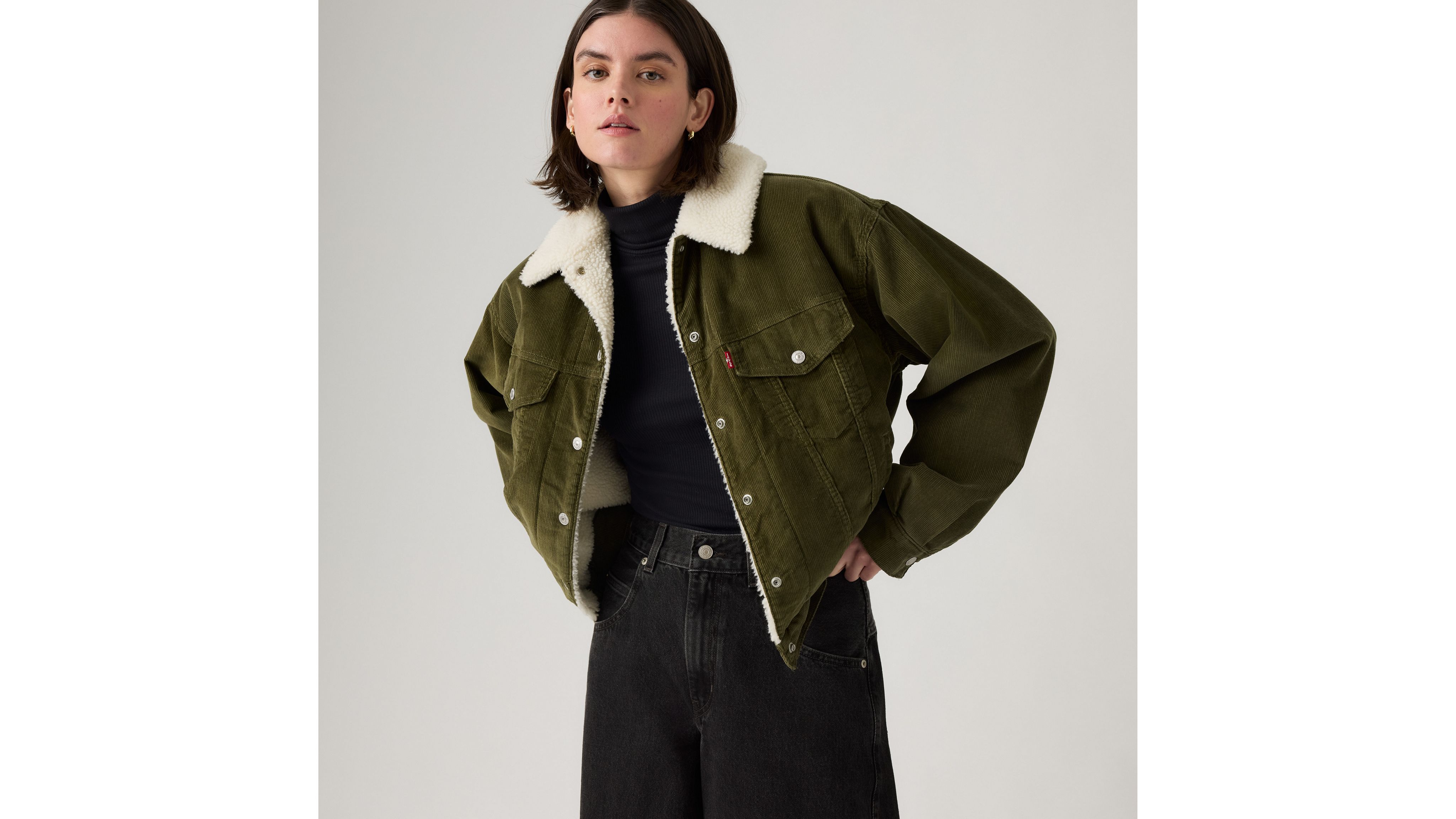 Levi's 90s Sherpa Trucker Jacket In Green