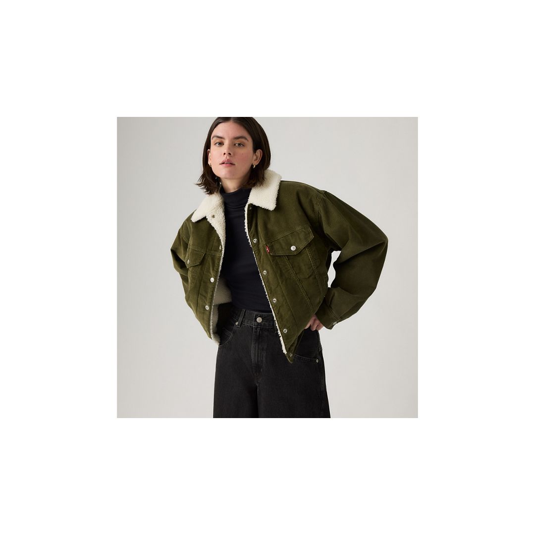 Levi's 90s Sherpa Trucker Jacket In Green