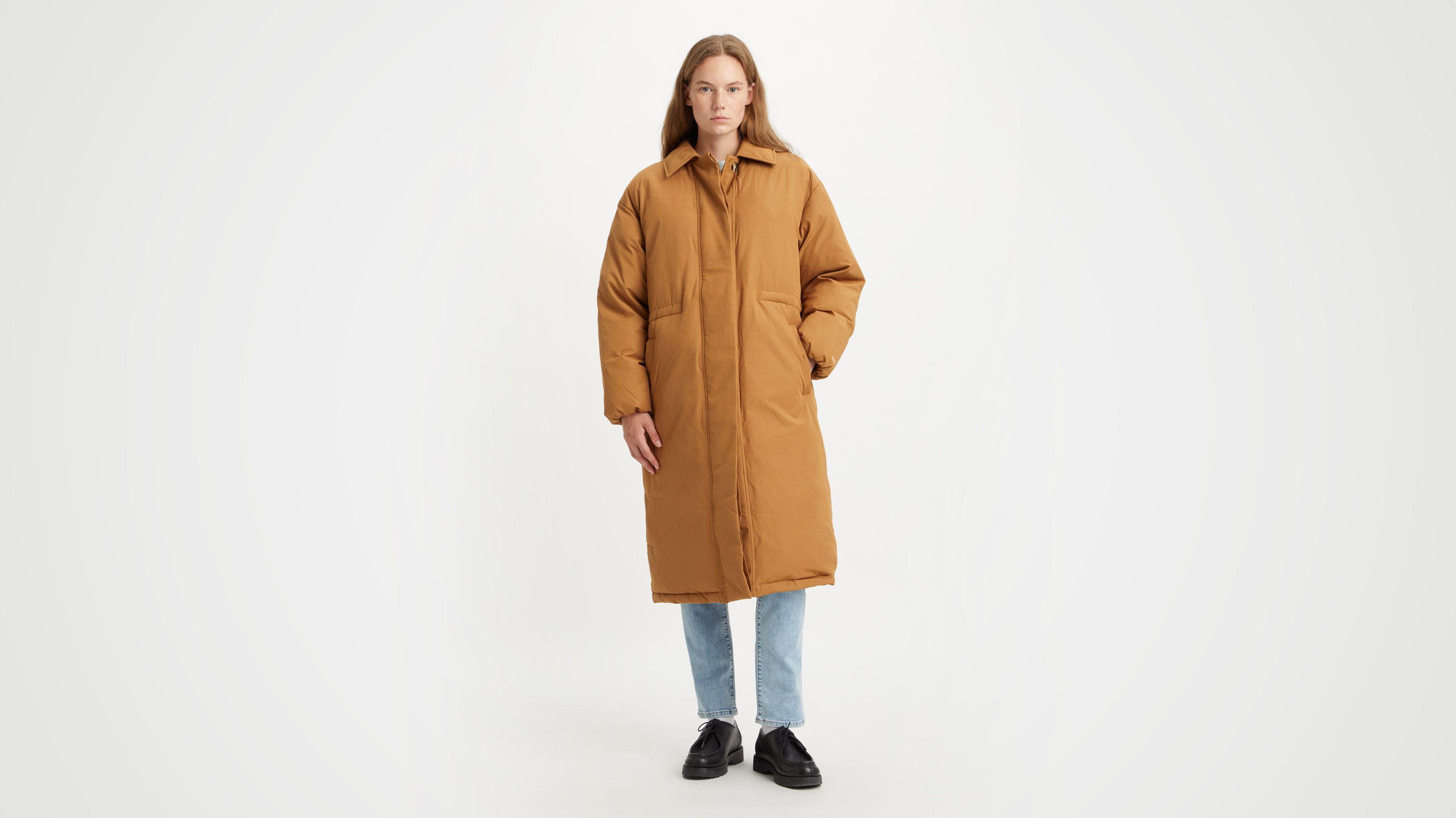 Puffer trench outlet coat