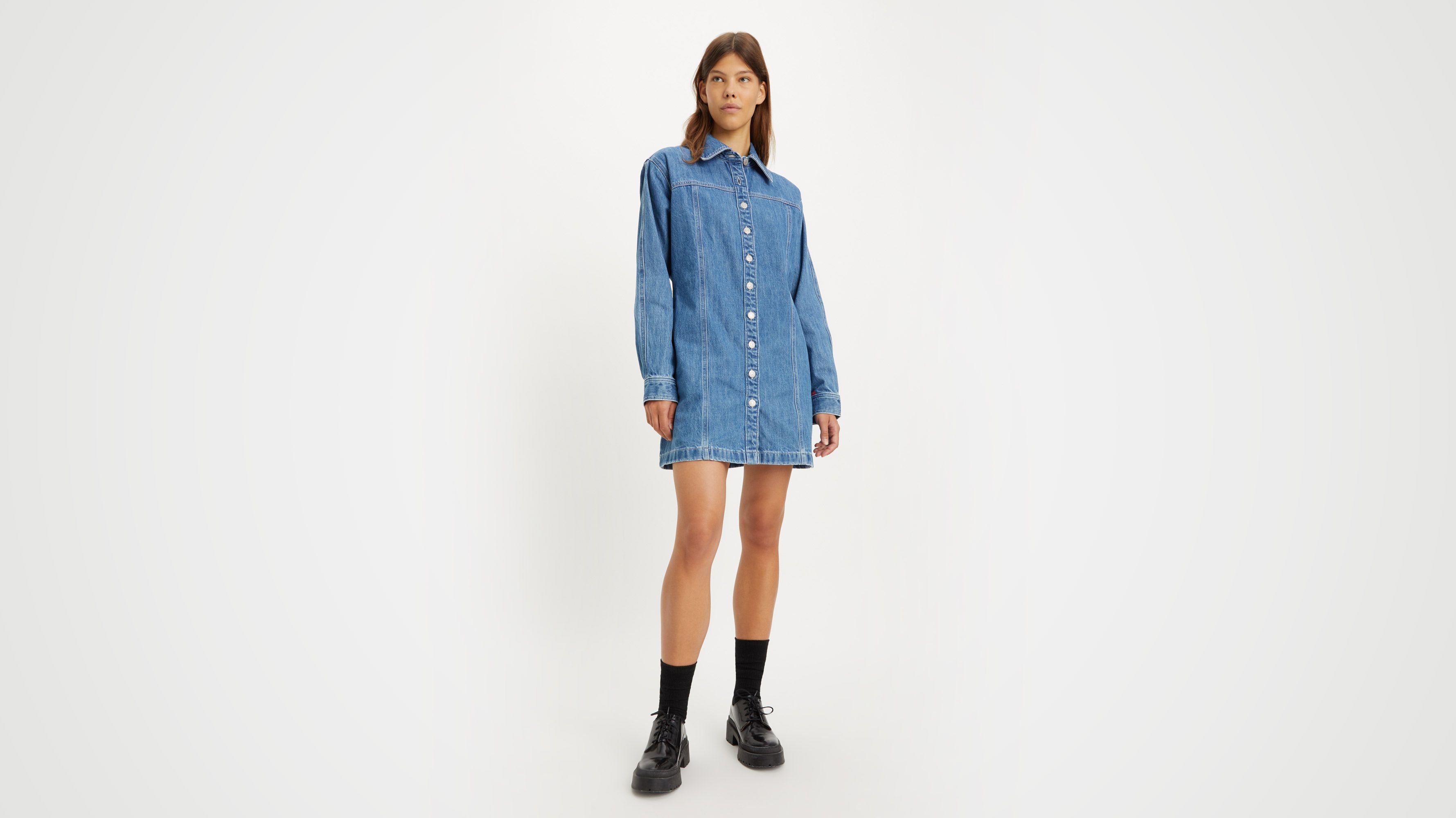 Denim dress discount