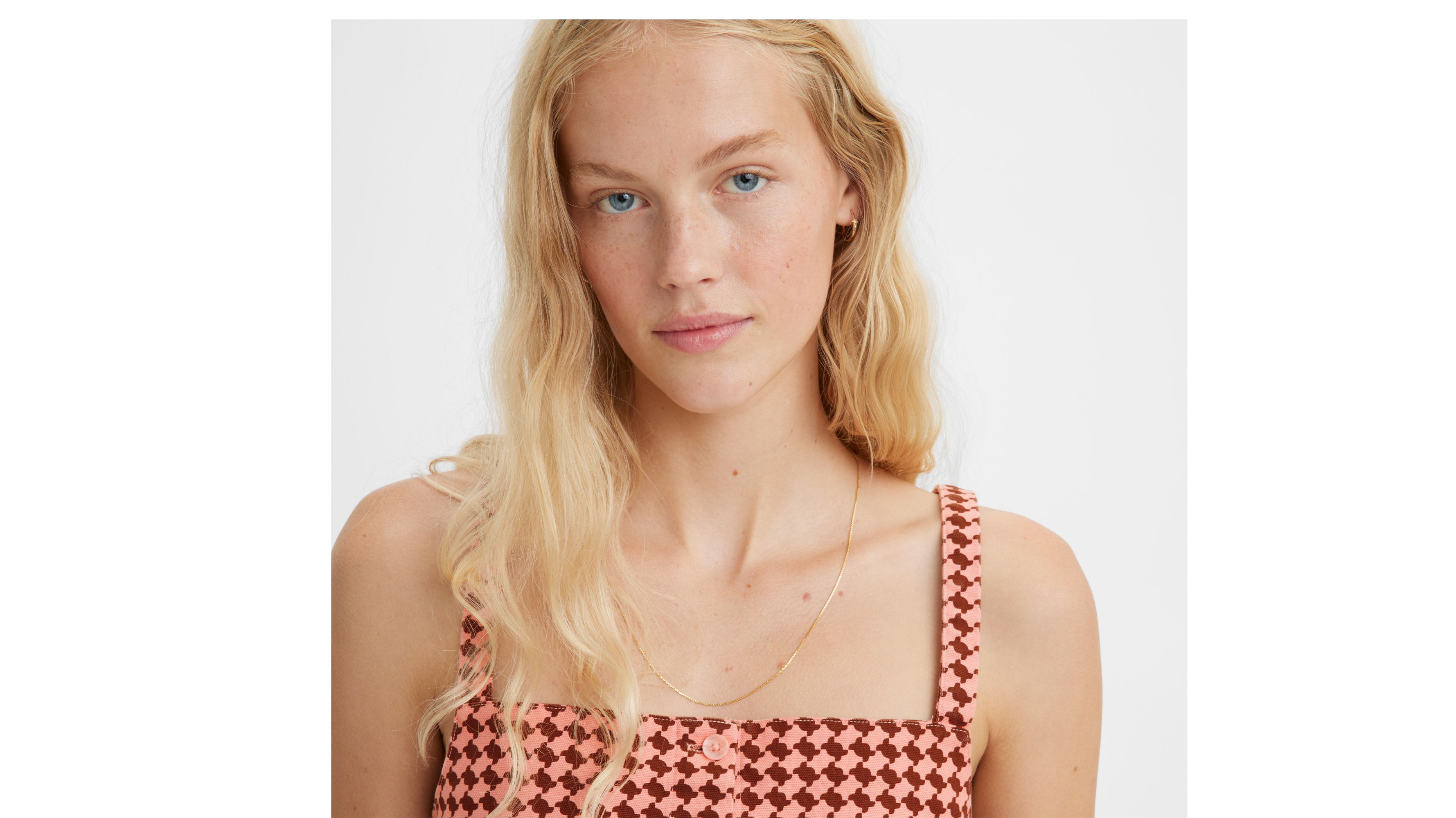 リーバイス Levis 【 Nadia Crop Top Houndstooth Geo Women 】 レディース Levi's NADIA Retro 70s Houndstooth Cropped Top 100% Cotton
