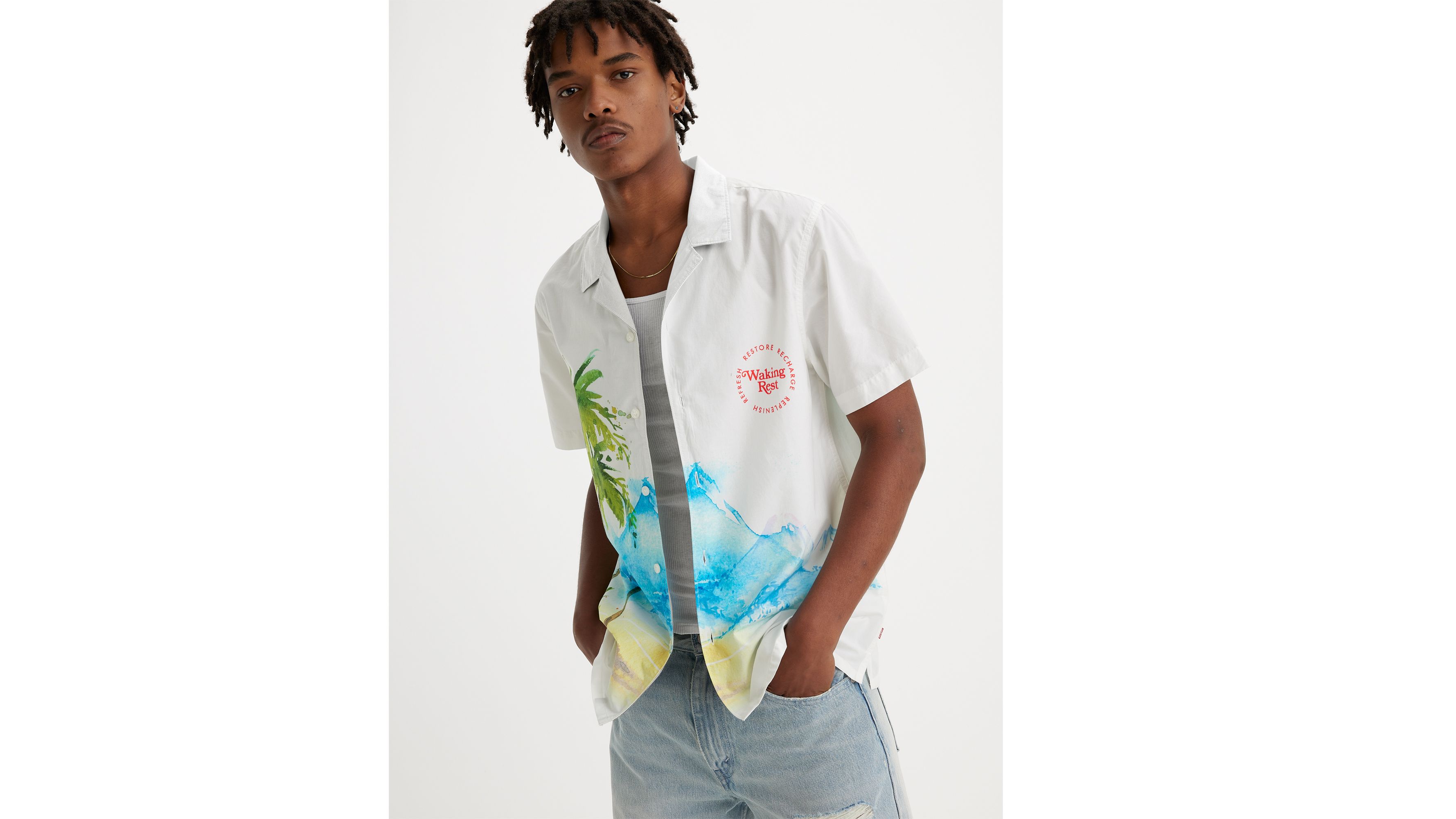 Sunset No Pocket Camp Shirt White Levi's® IT