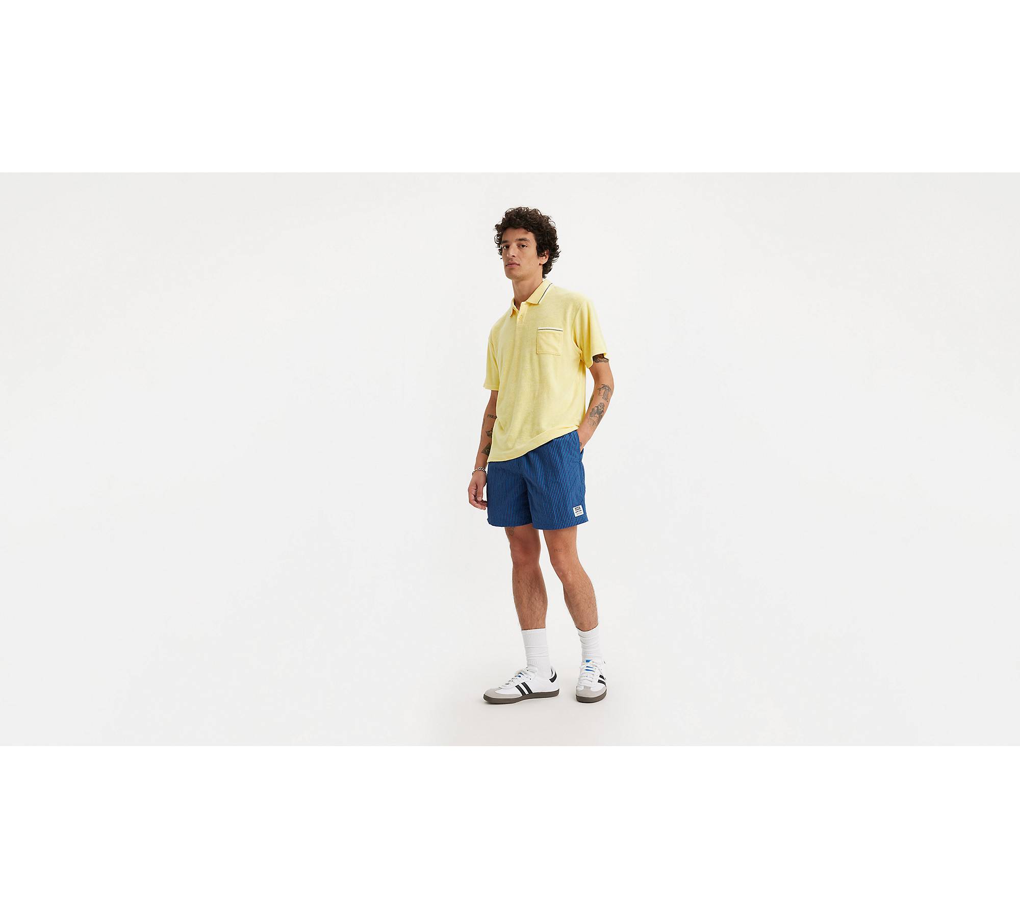 Women's Nike NY Gingham Yoga shorts, XS, white/yellow