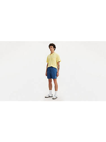 리바이스 Levi Gold Tab Warm Up Nylon Mens Shorts,Medieval Blue - Blue